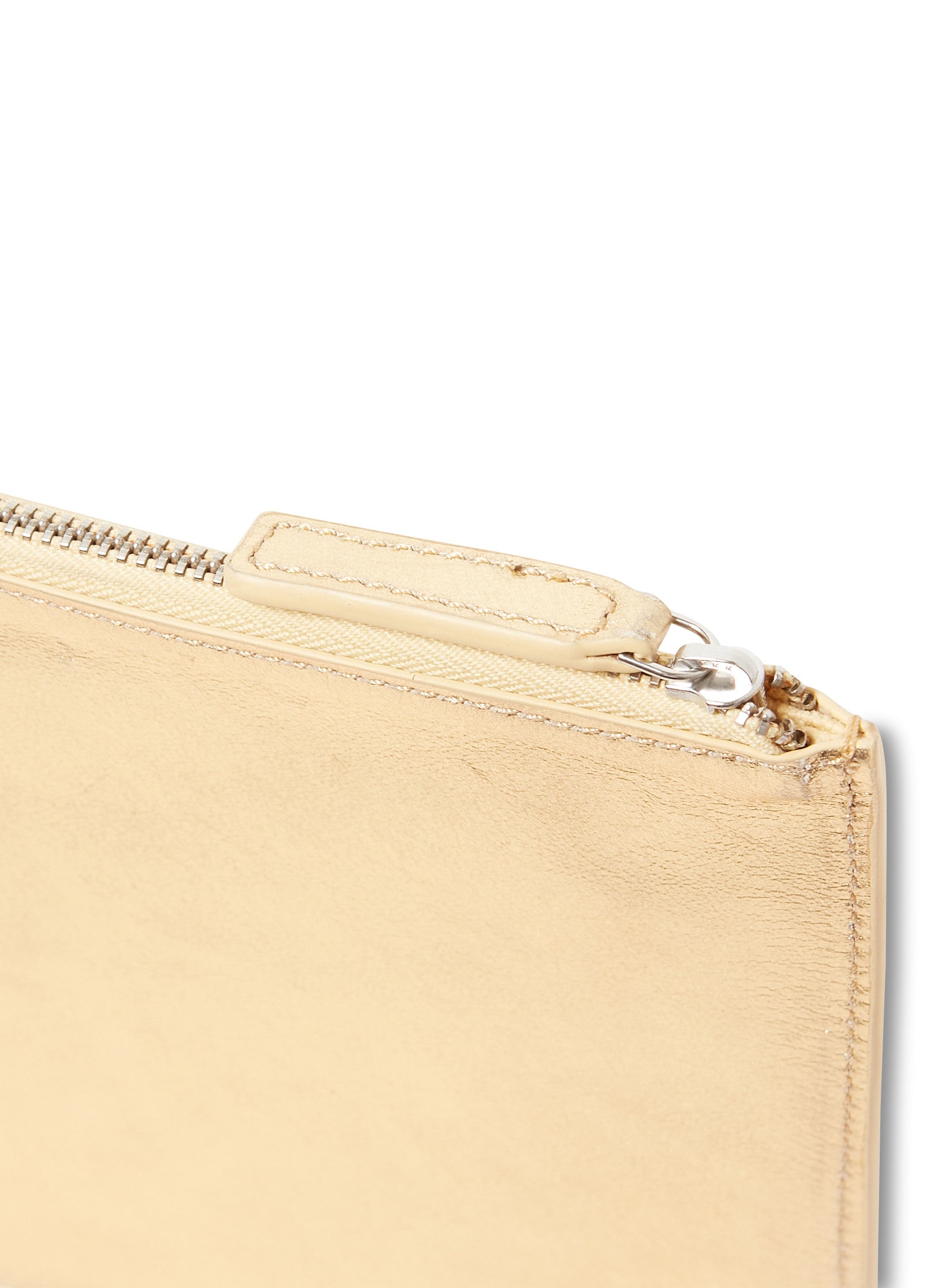 pochette cuir irise dore