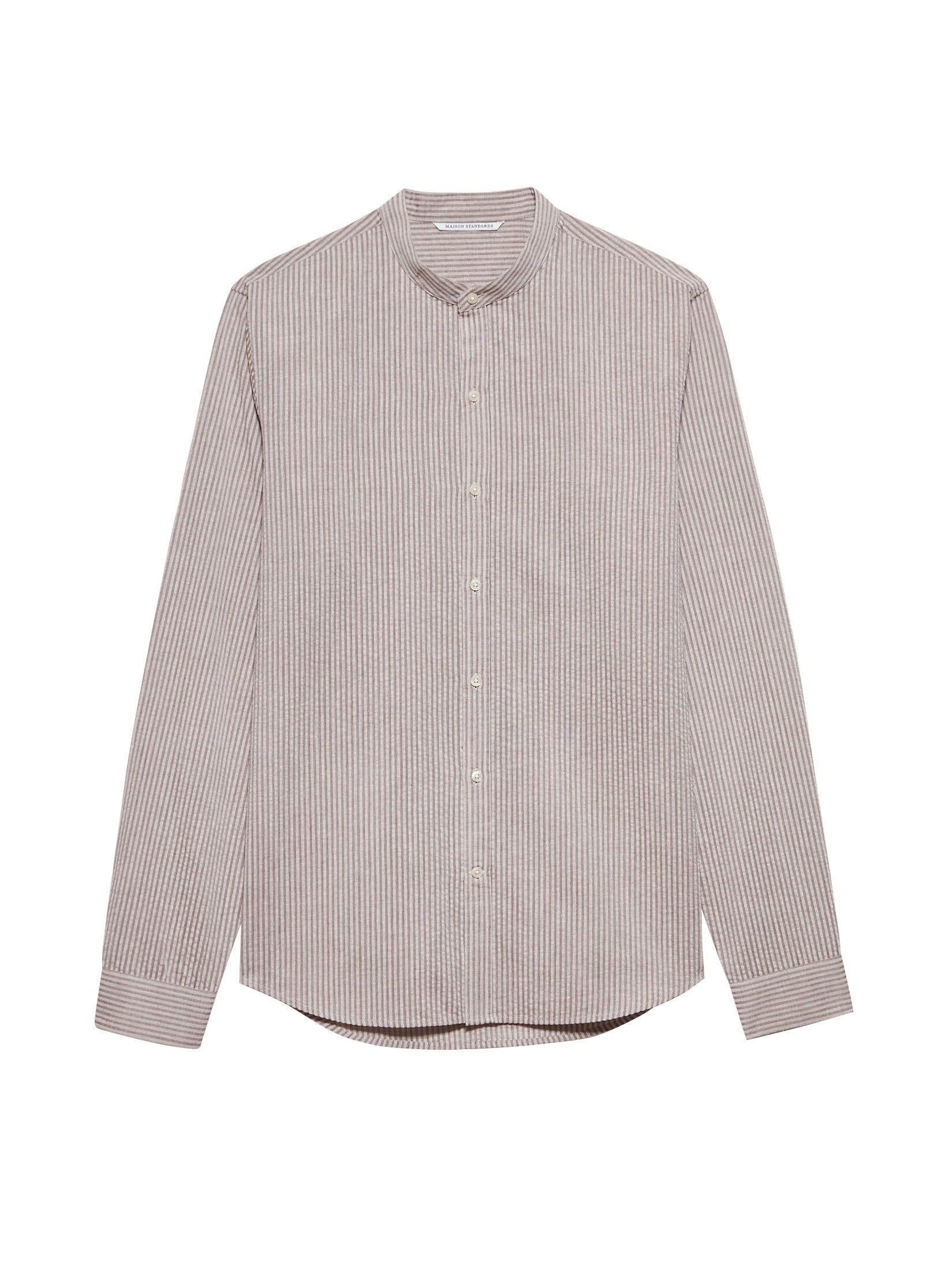 chemise col mao rayee rose homme