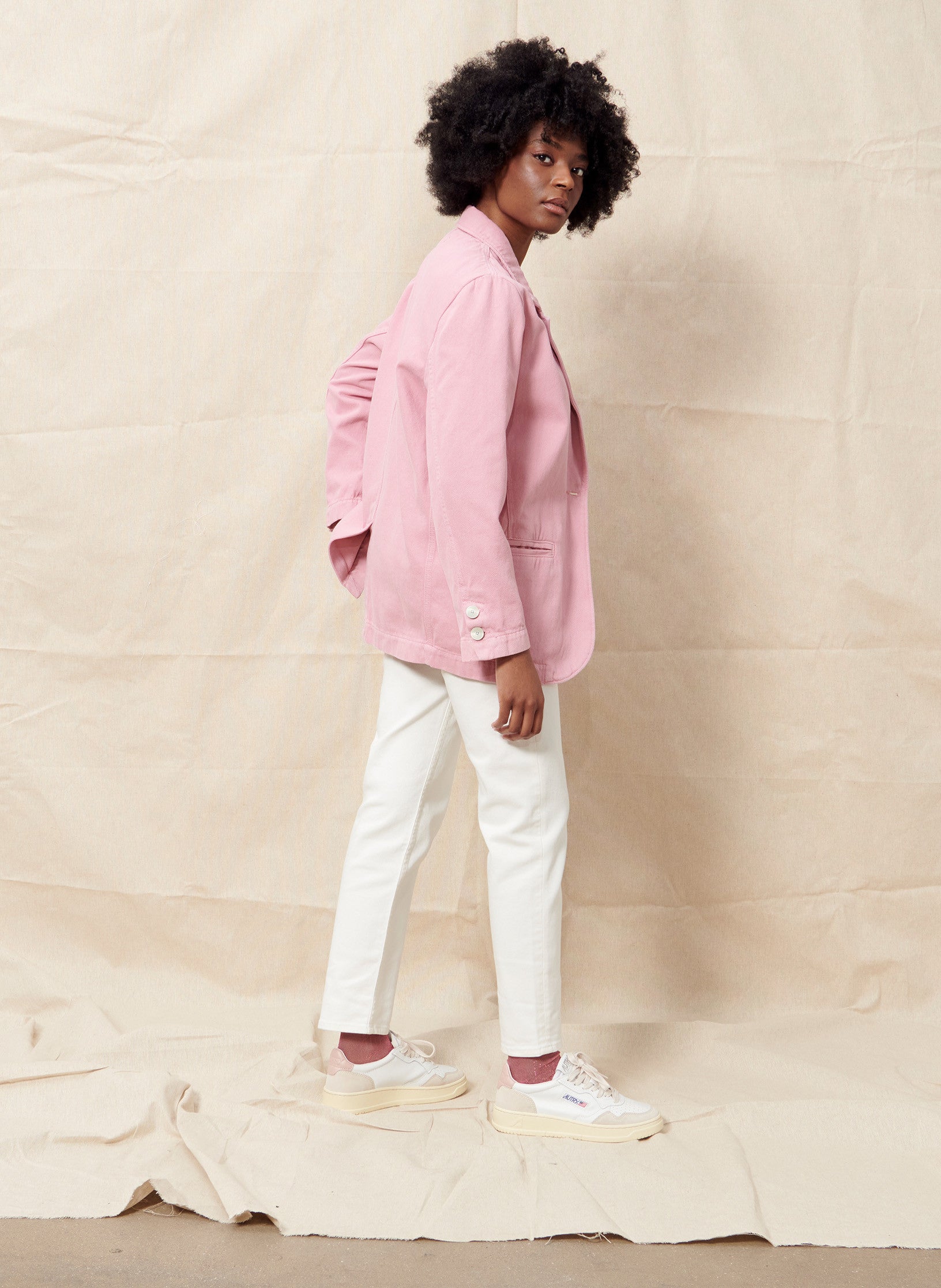 jean mom taille haute blanc femme