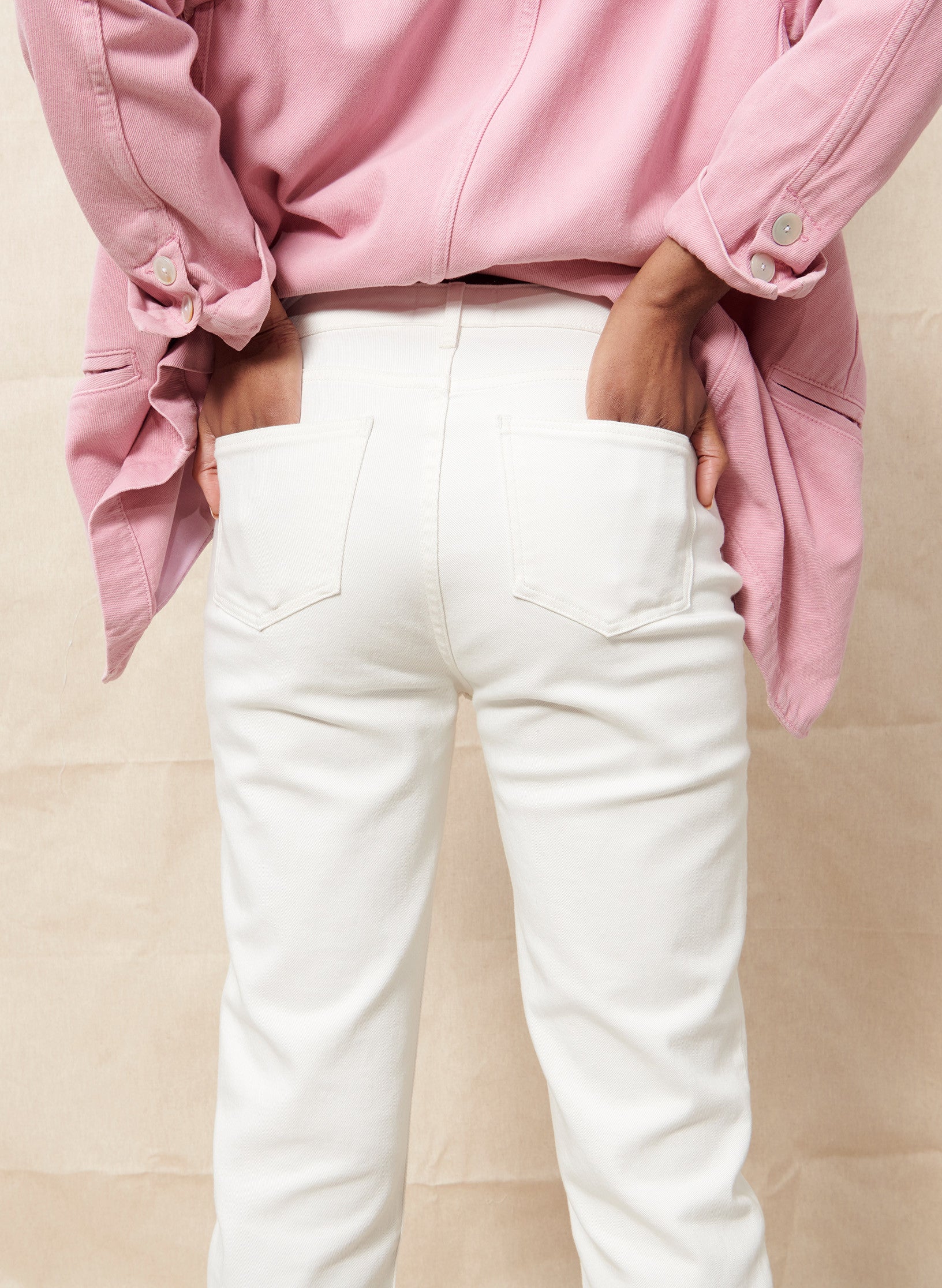 jean mom taille haute blanc femme