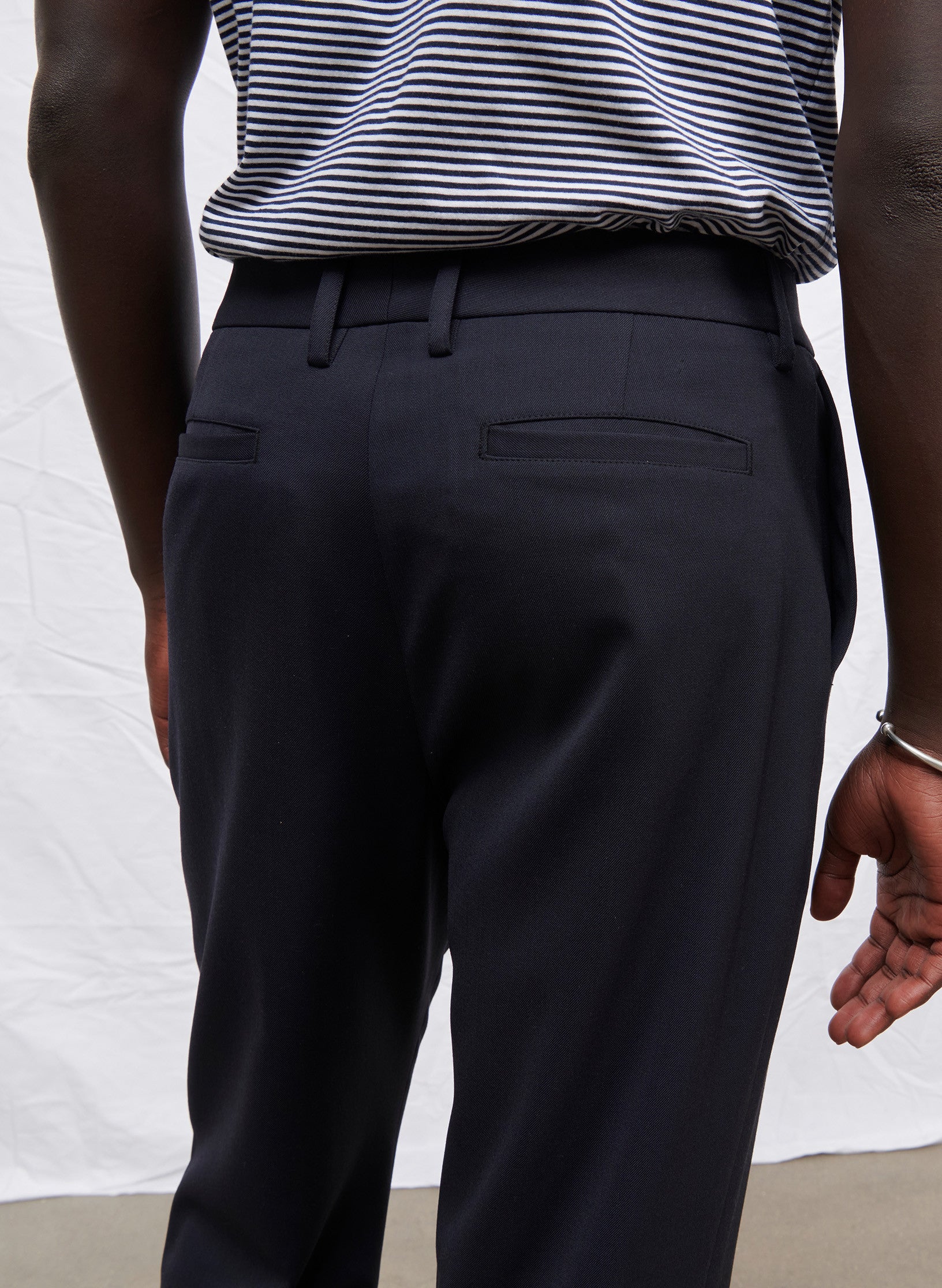 pantalon carotte bi stretch bleu homme