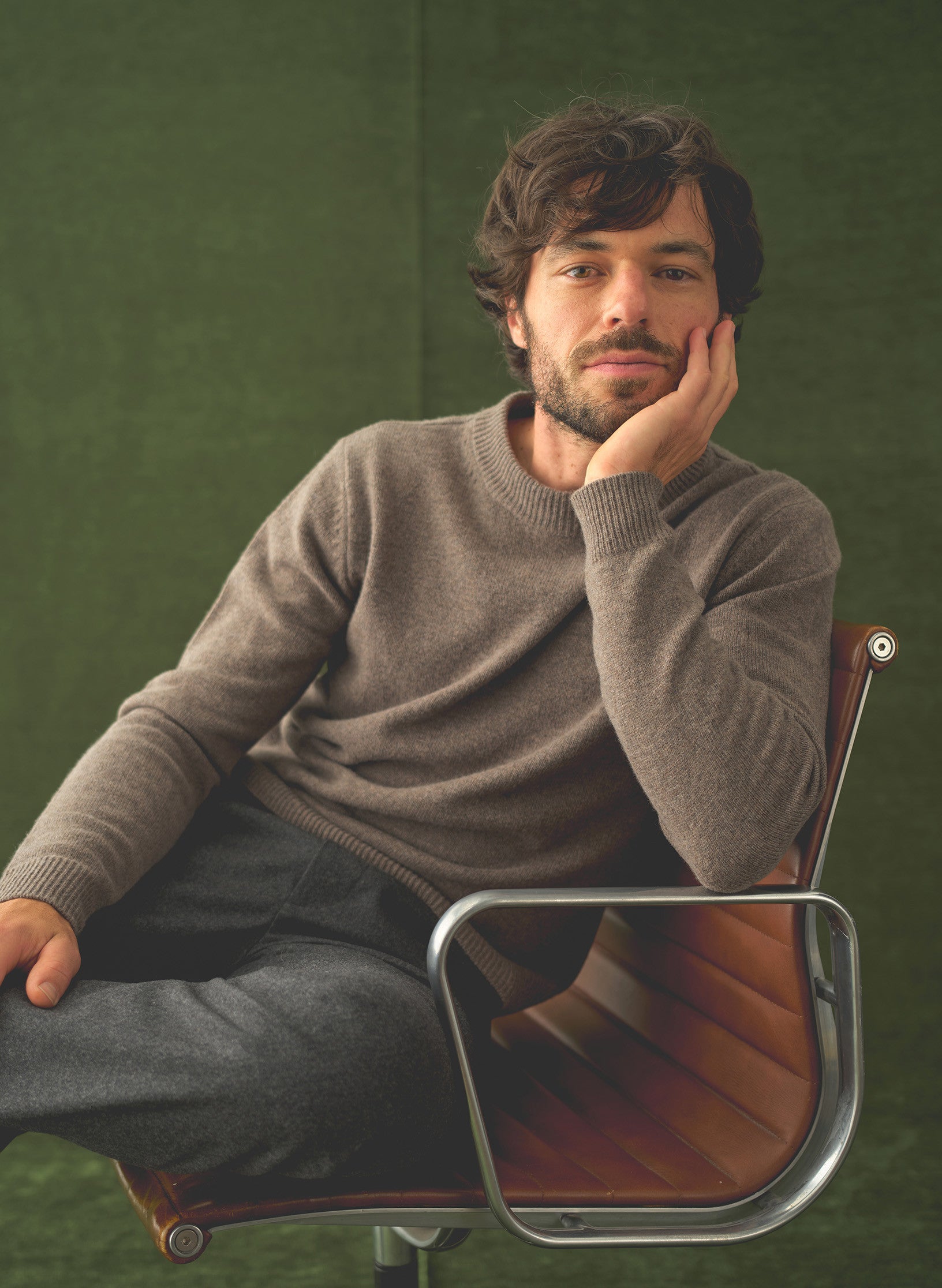 pull rdc 100 laine beige homme