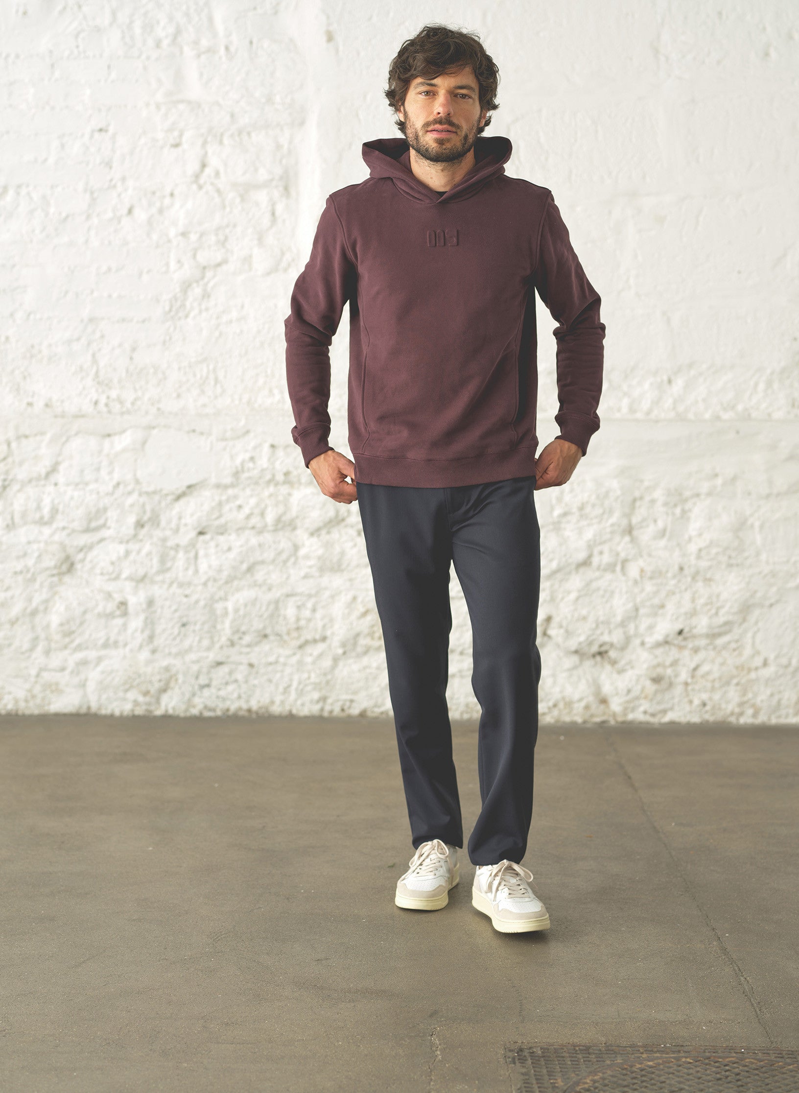 hoodie homme bordeaux coton