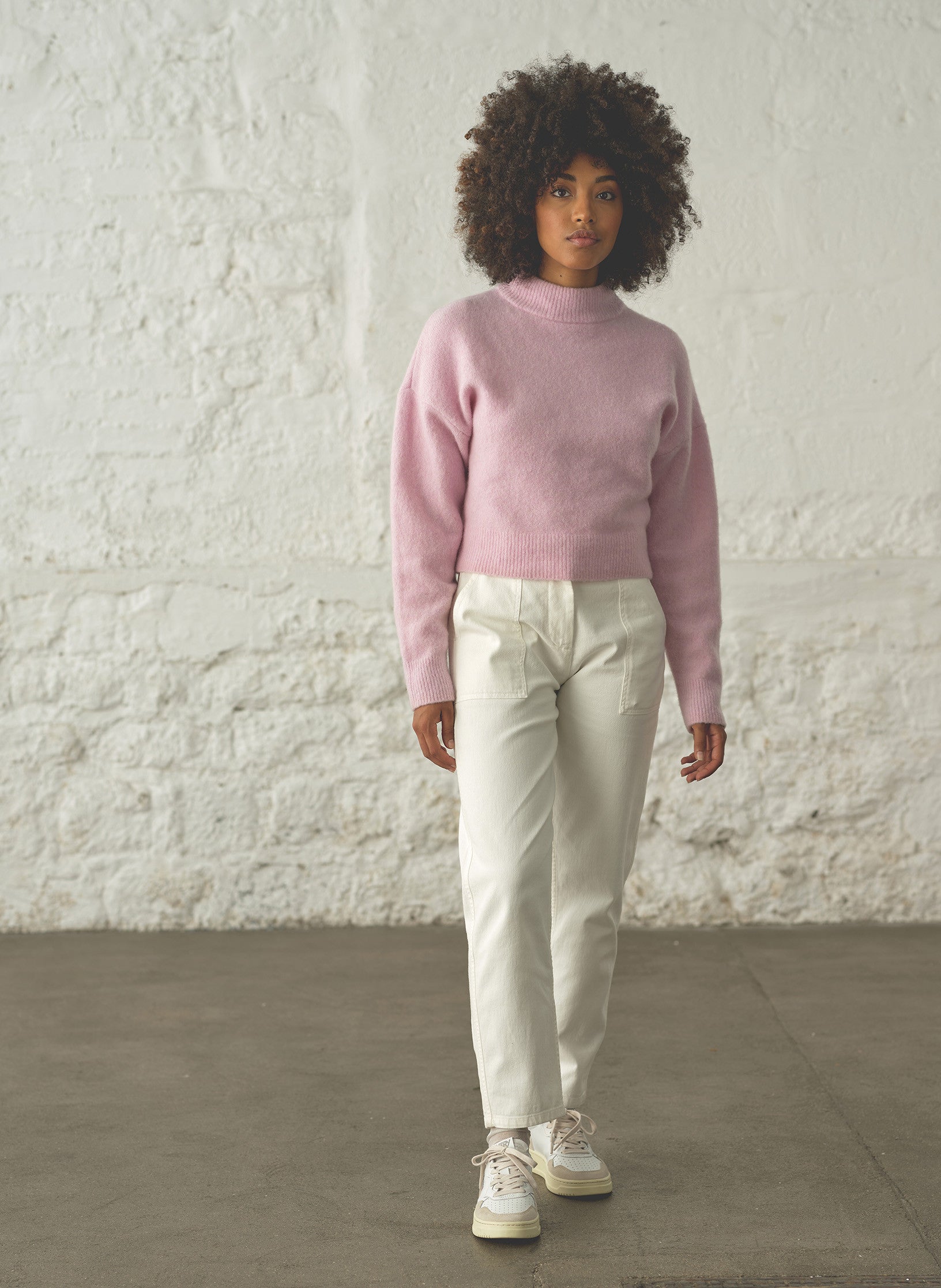 pull fils femme rose