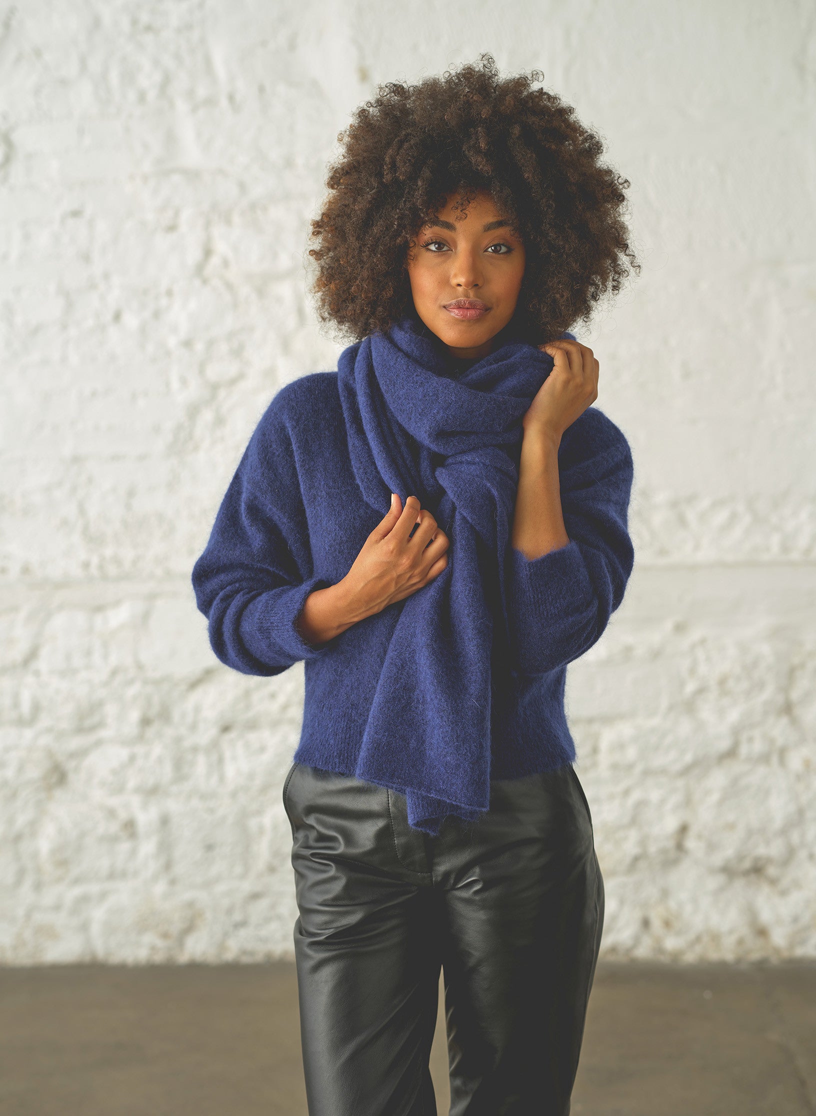 grande echarpe fils mousseux