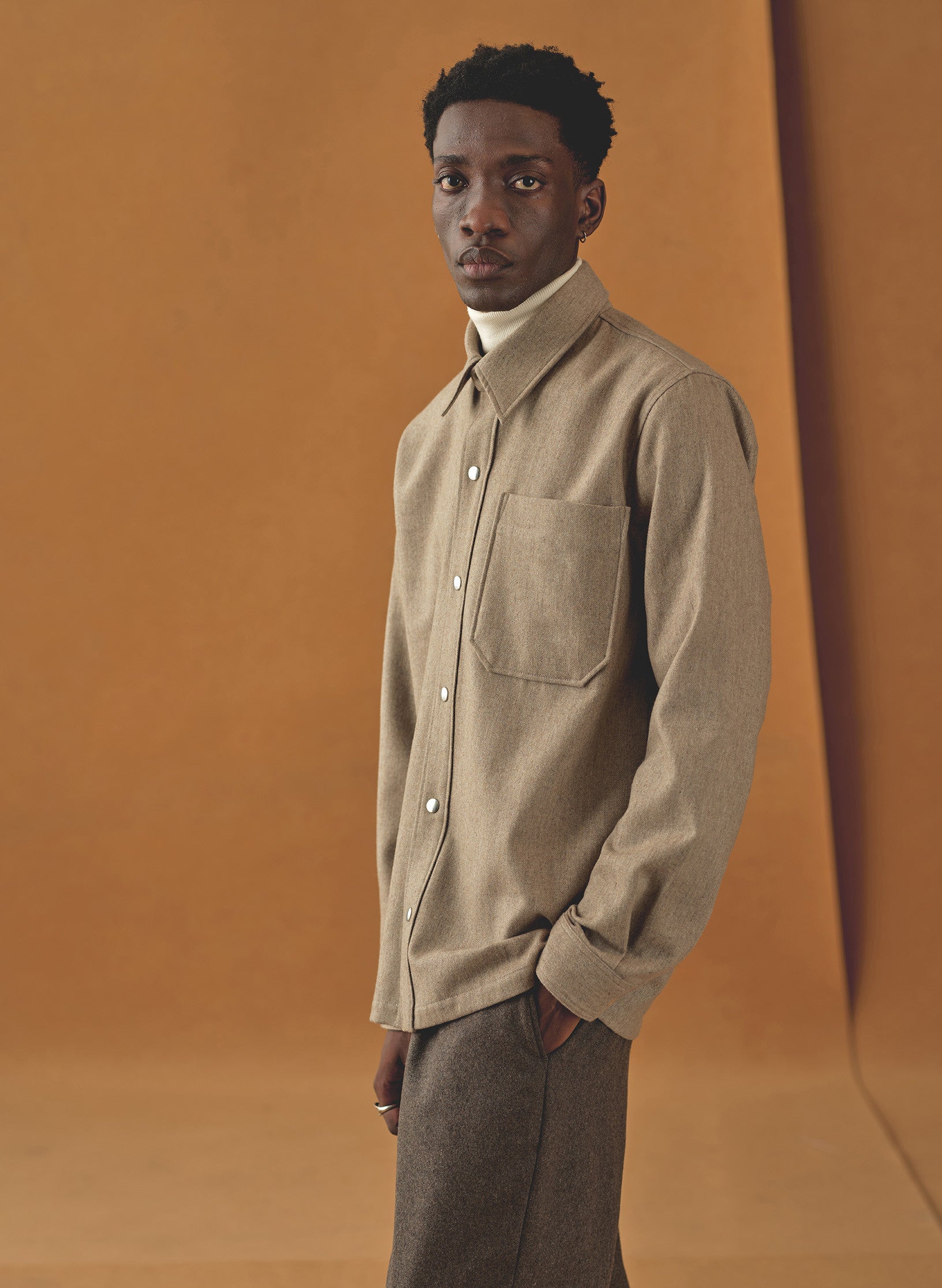 surchemise flanelle beige homme