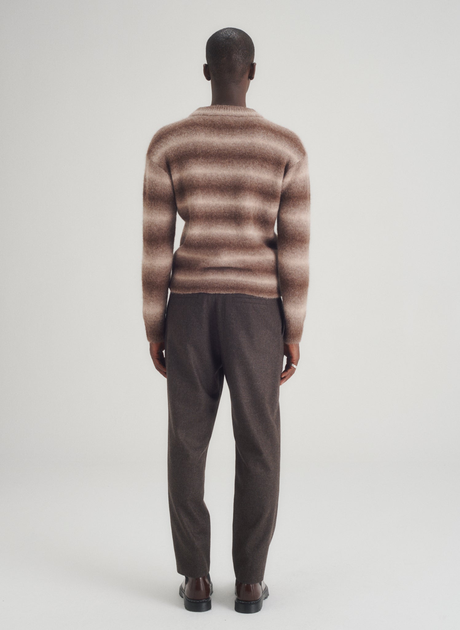 pantalon loose flanelle homme marron