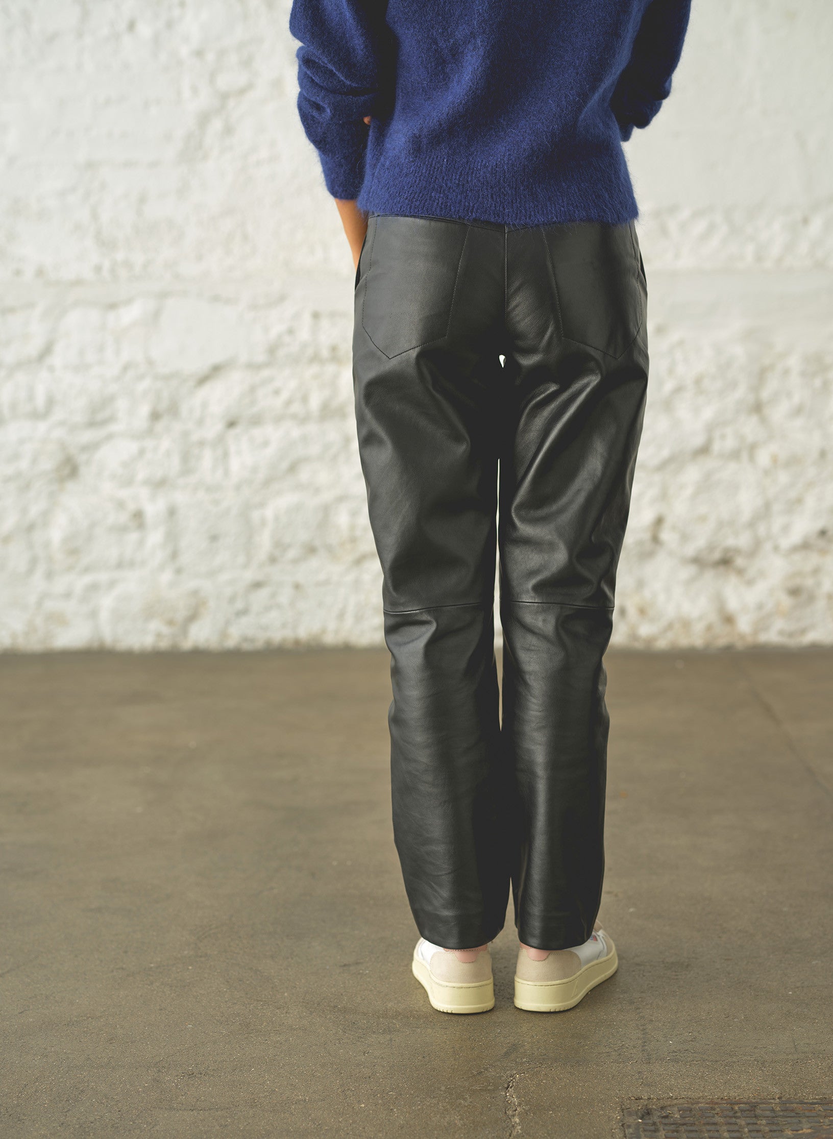 pantalon cuir noir femme