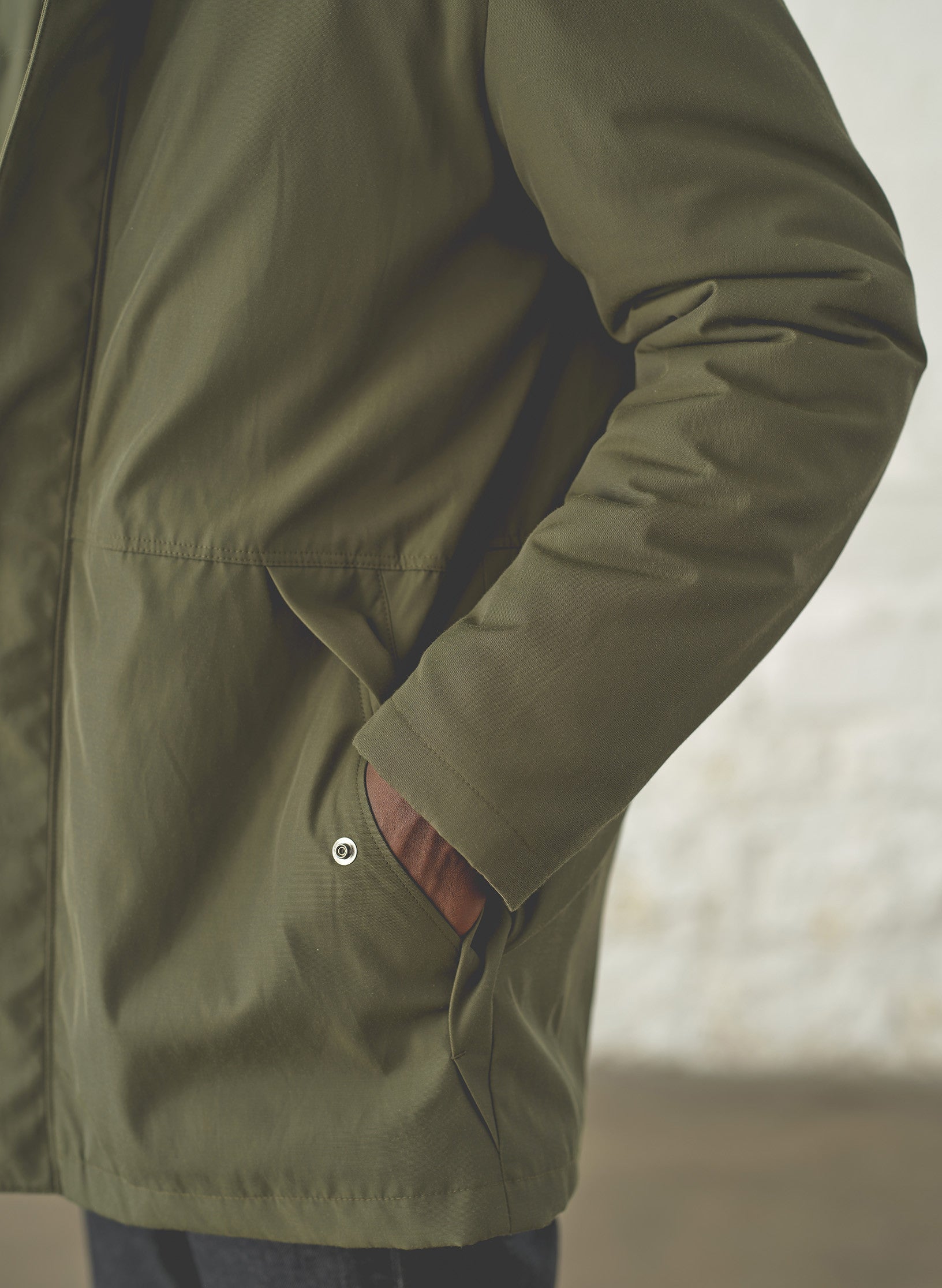 parka kaki deperlante homme