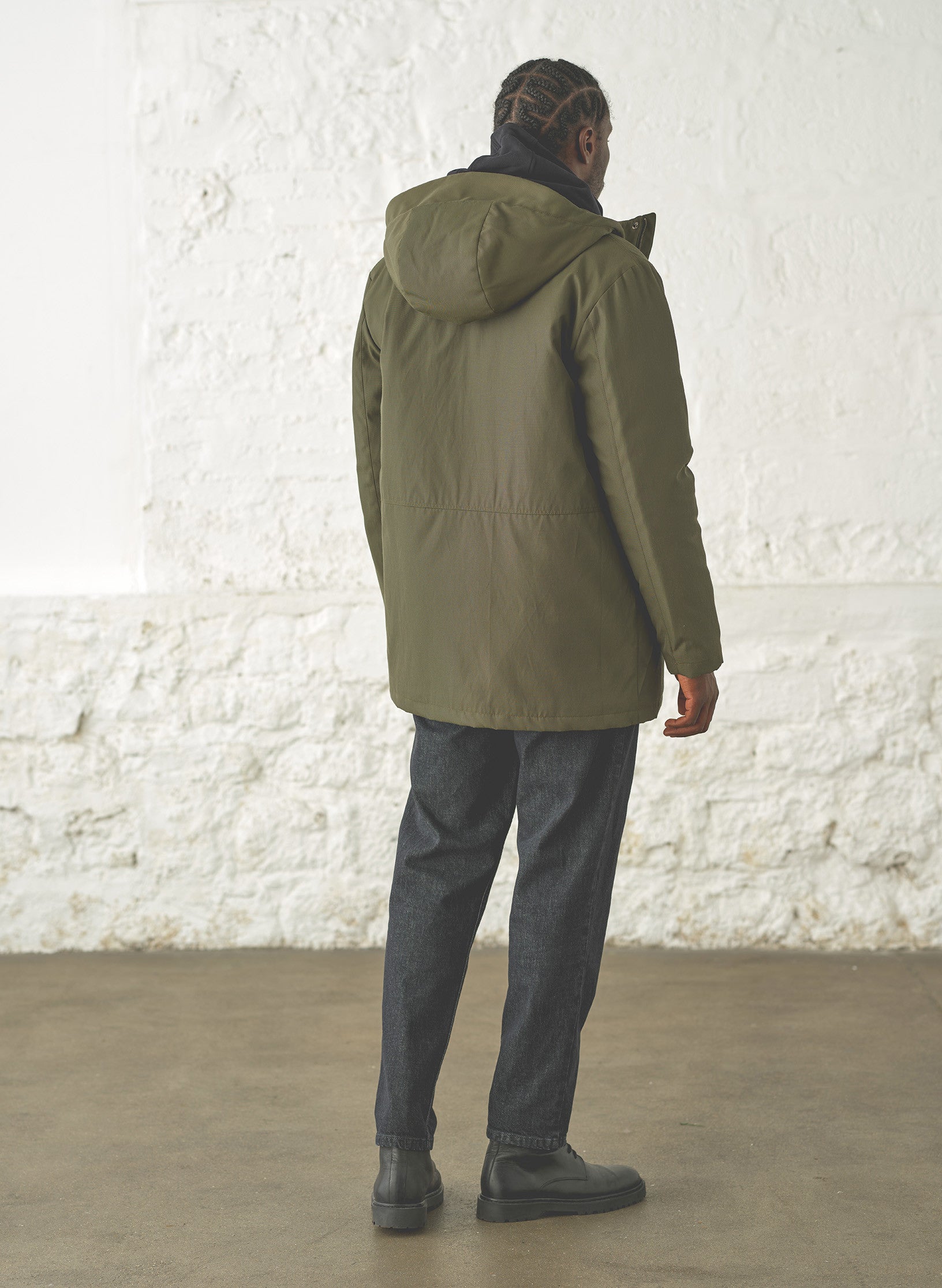 parka kaki deperlante homme