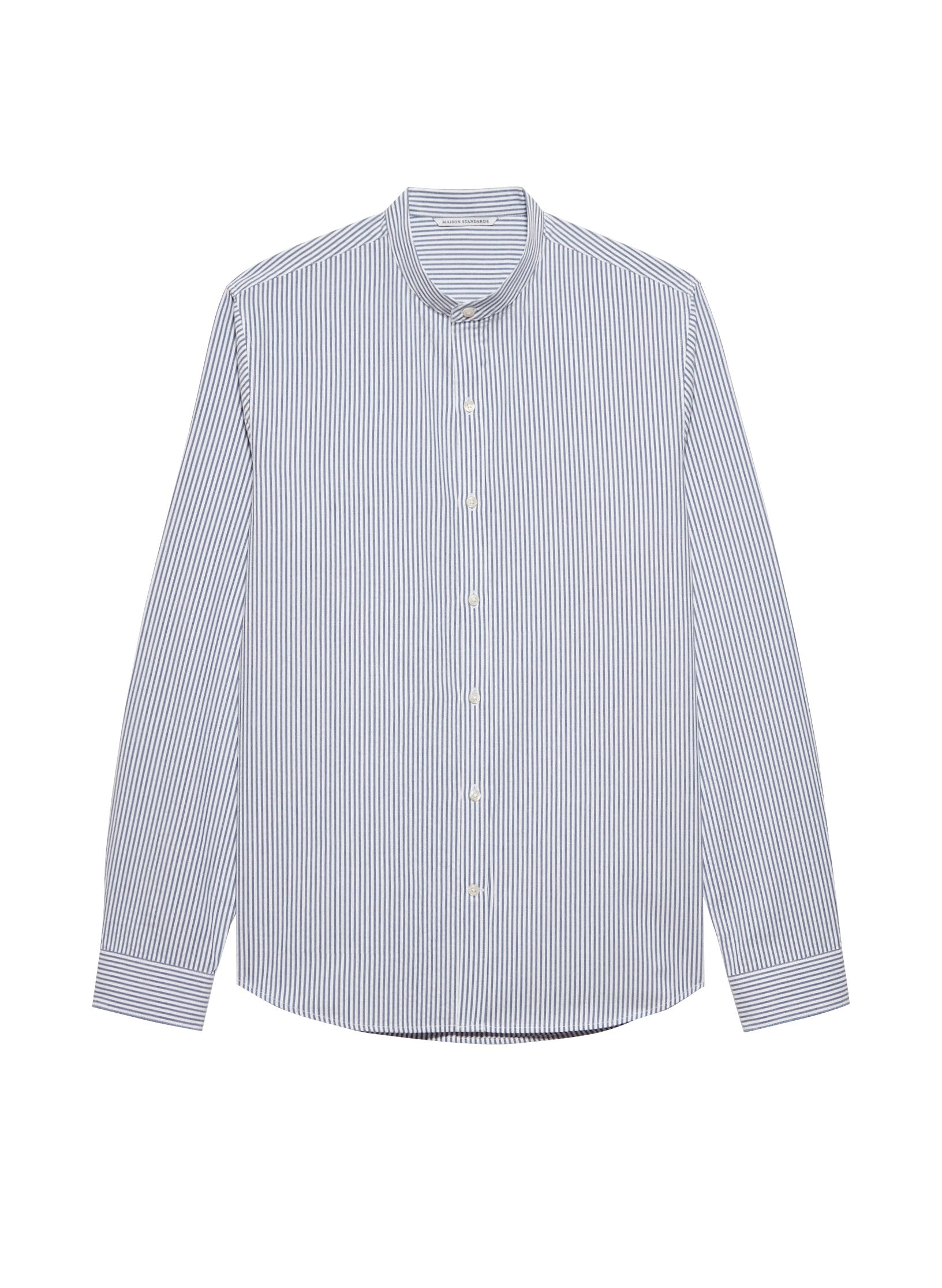 chemise col mao seersucker