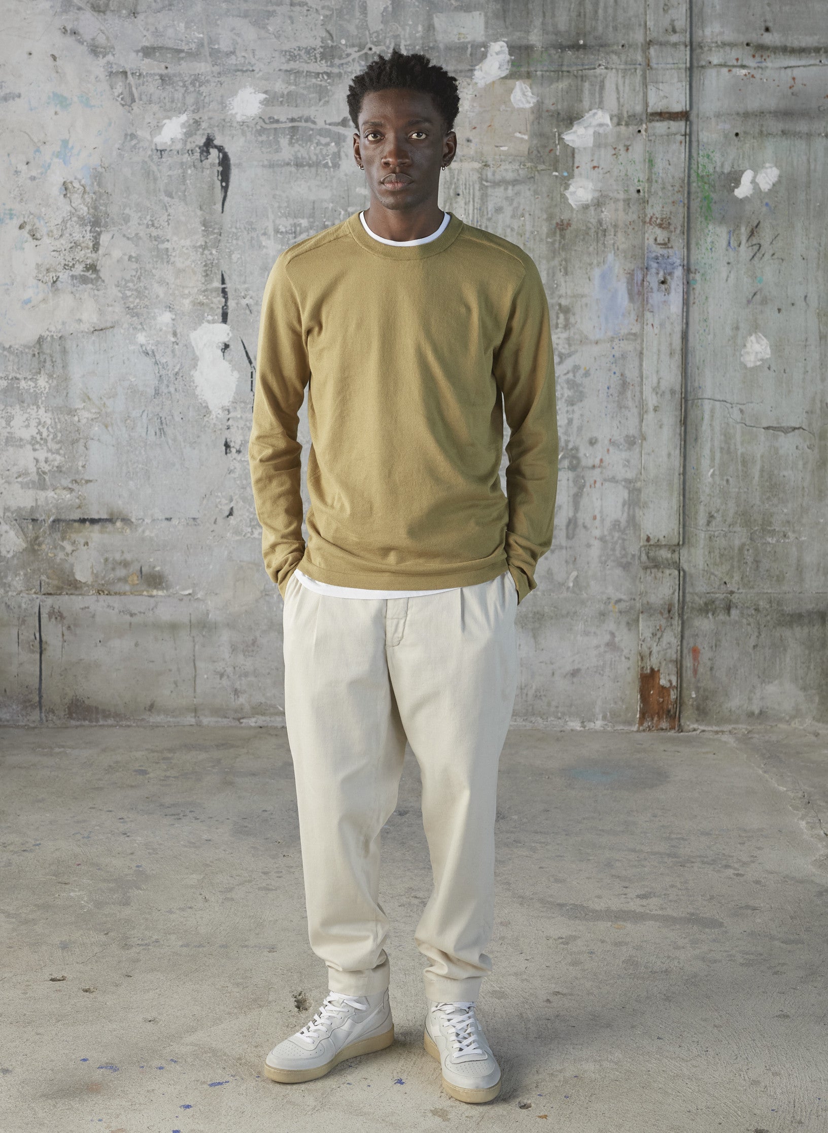 pantalon loose coton lin