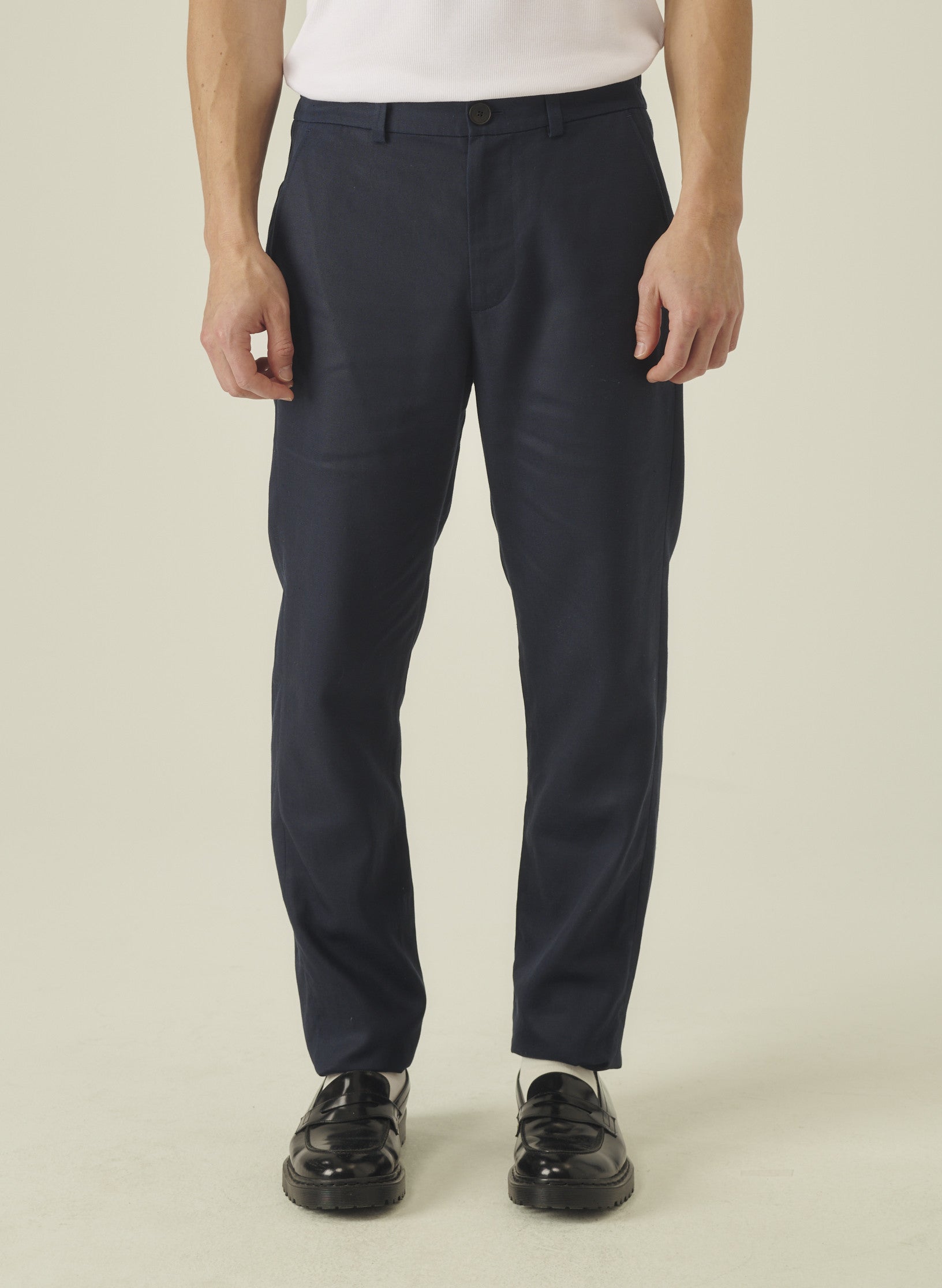 pantalon droit lin lyocell