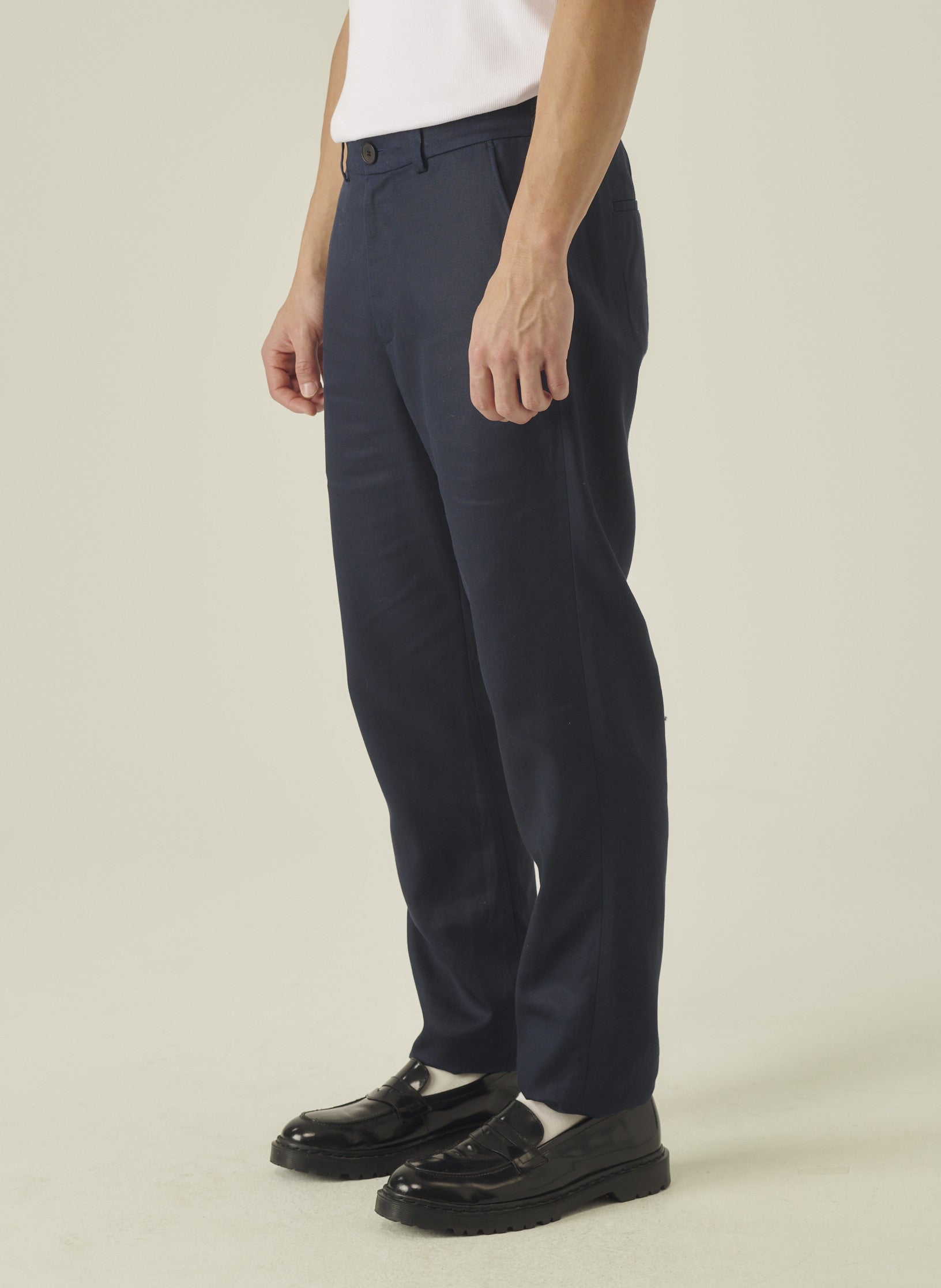 pantalon droit lin lyocell