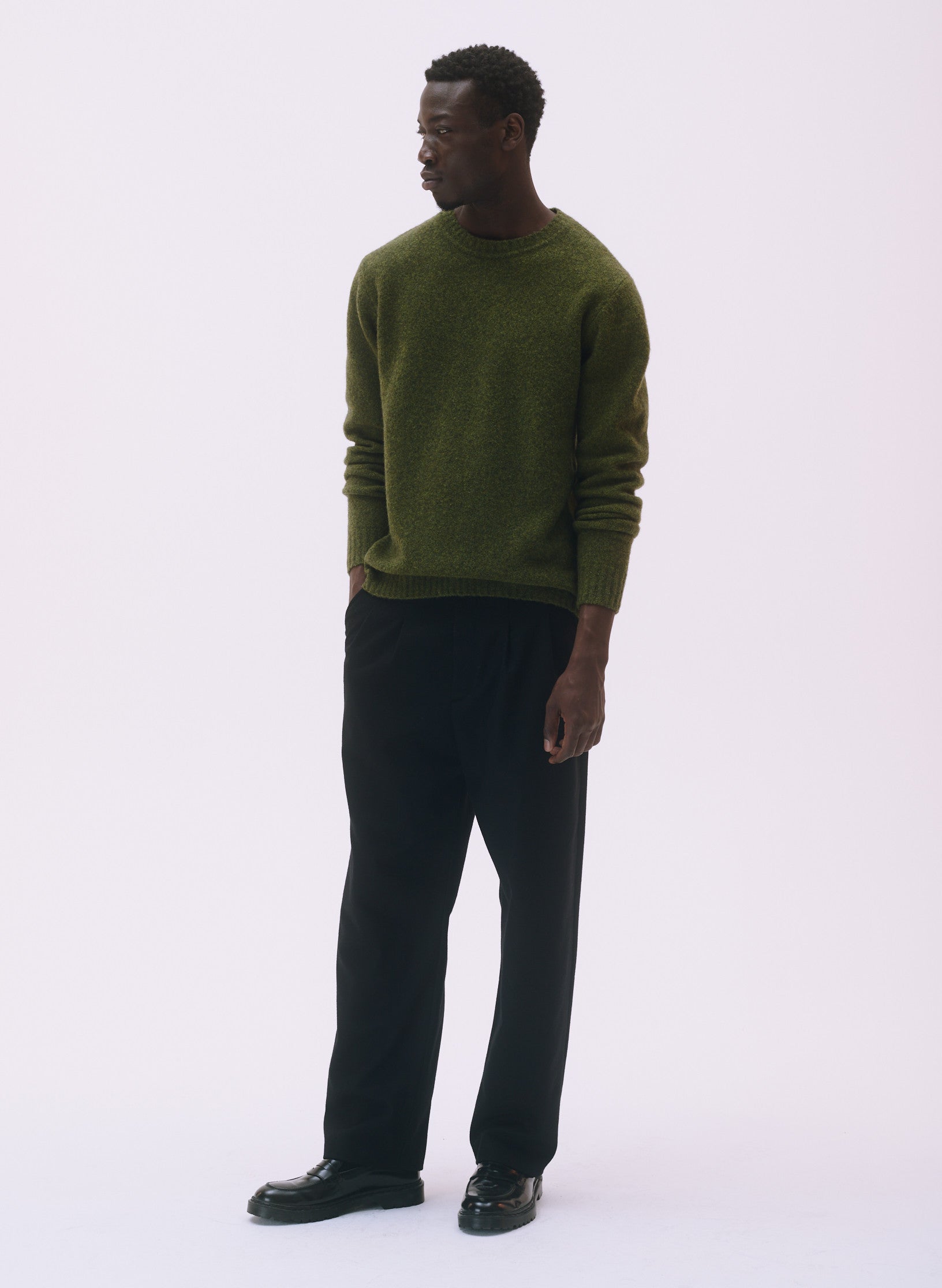 pantalon loose flanelle pinces noir homme femme unisexe