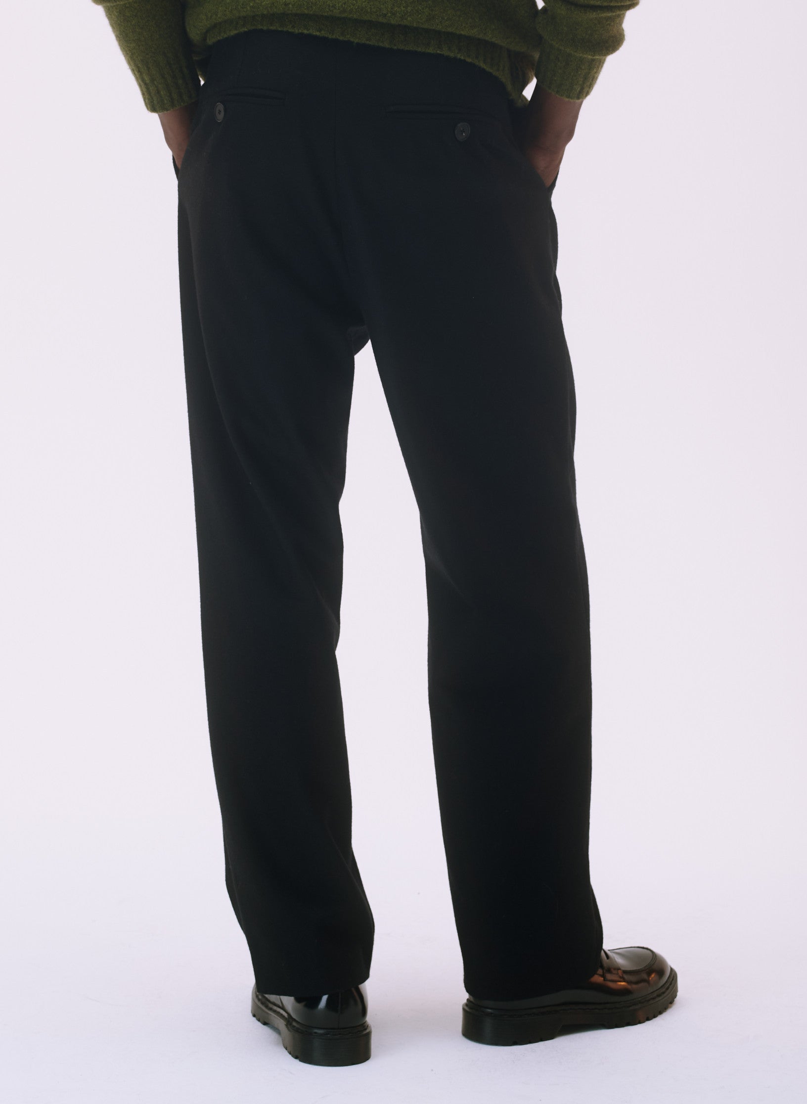 pantalon loose flanelle pinces noir homme femme unisexe