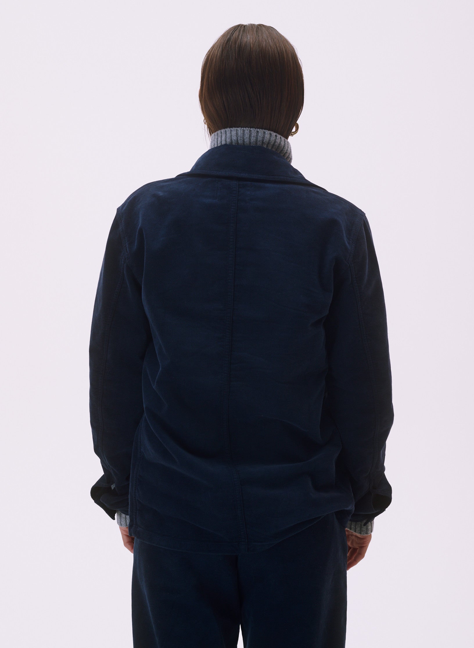 veste peintre velours bleu homme femme unisexe