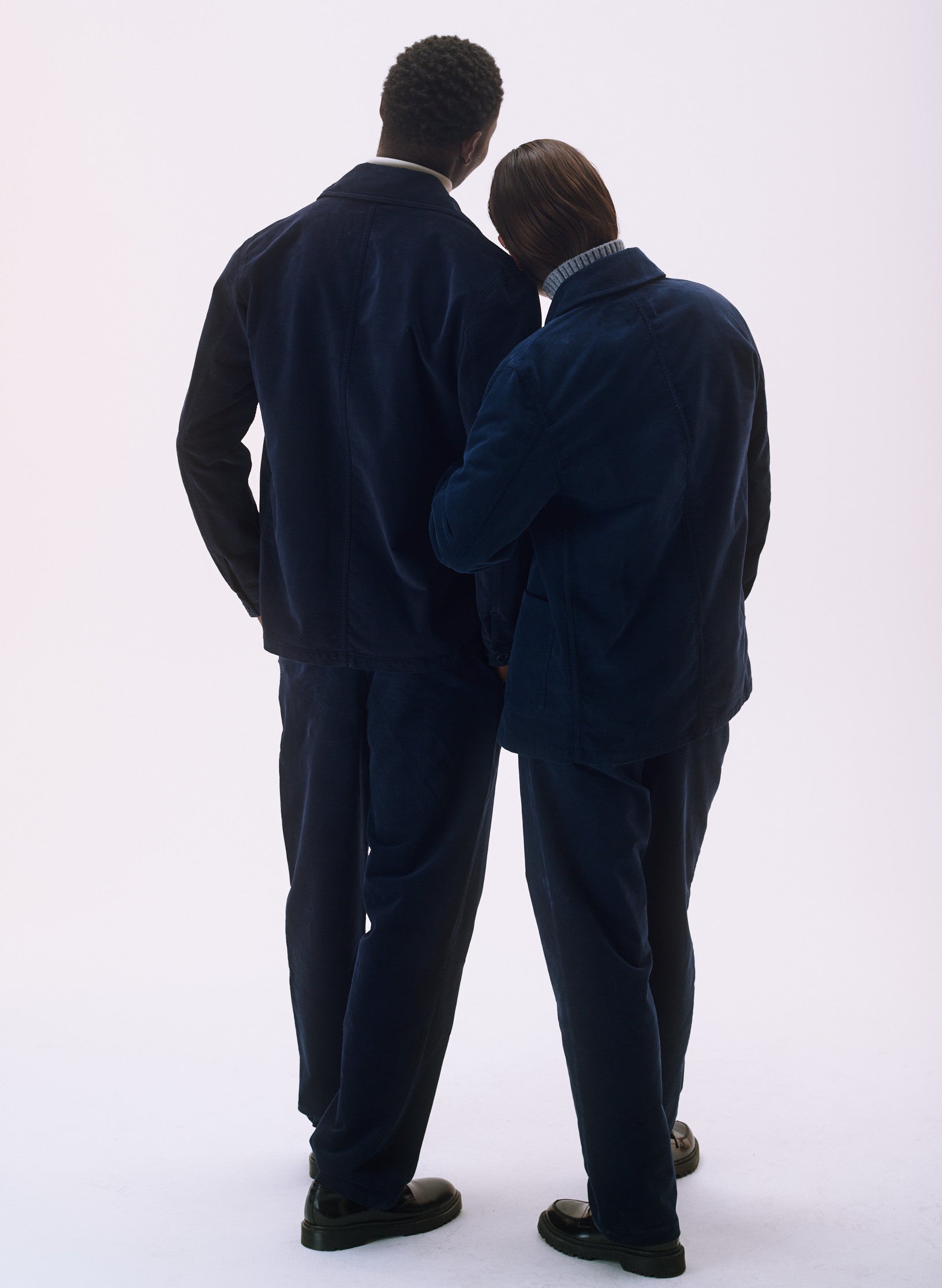 veste peintre velours bleu homme femme unisexe