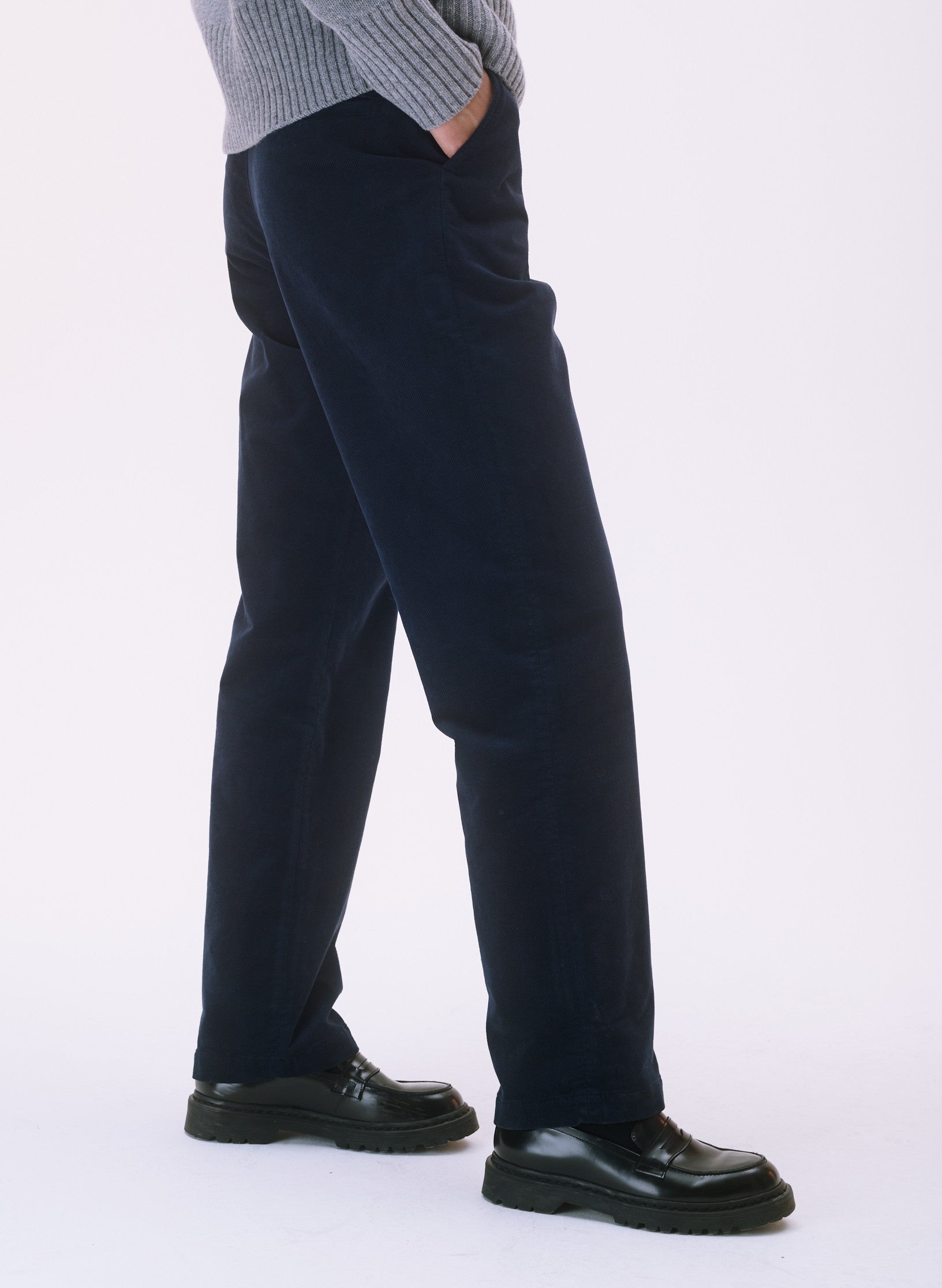 pantalon large velours homme femme unisexe bleu