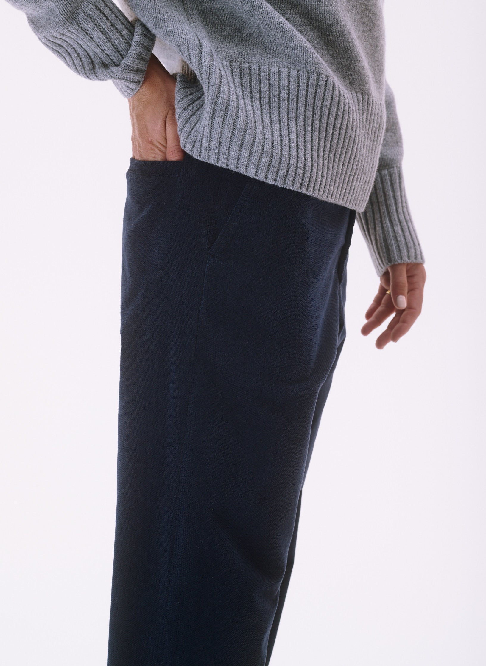 pantalon large velours homme femme unisexe bleu