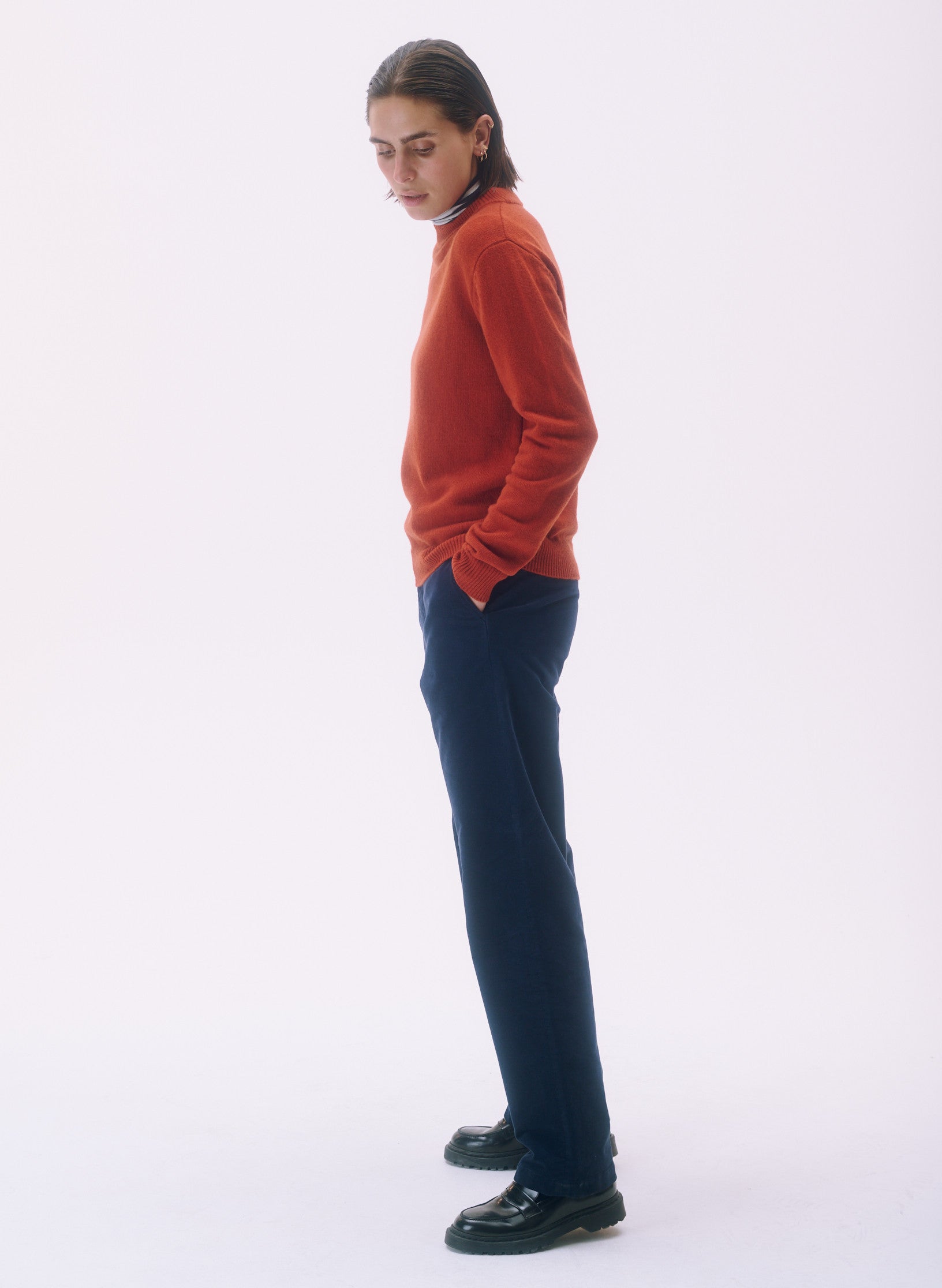 pantalon large velours homme femme unisexe bleu