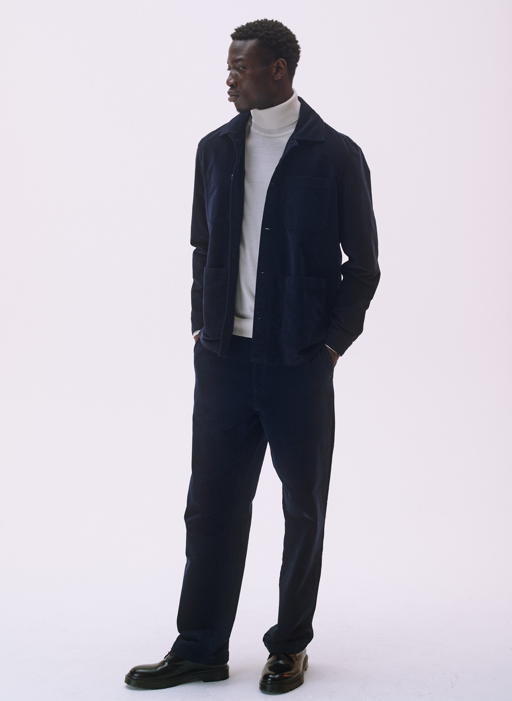 pantalon large velours homme femme unisexe bleu