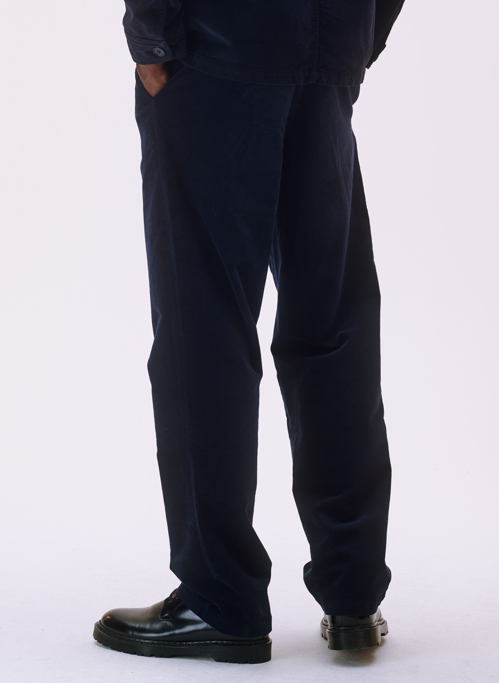 pantalon large velours homme femme unisexe bleu