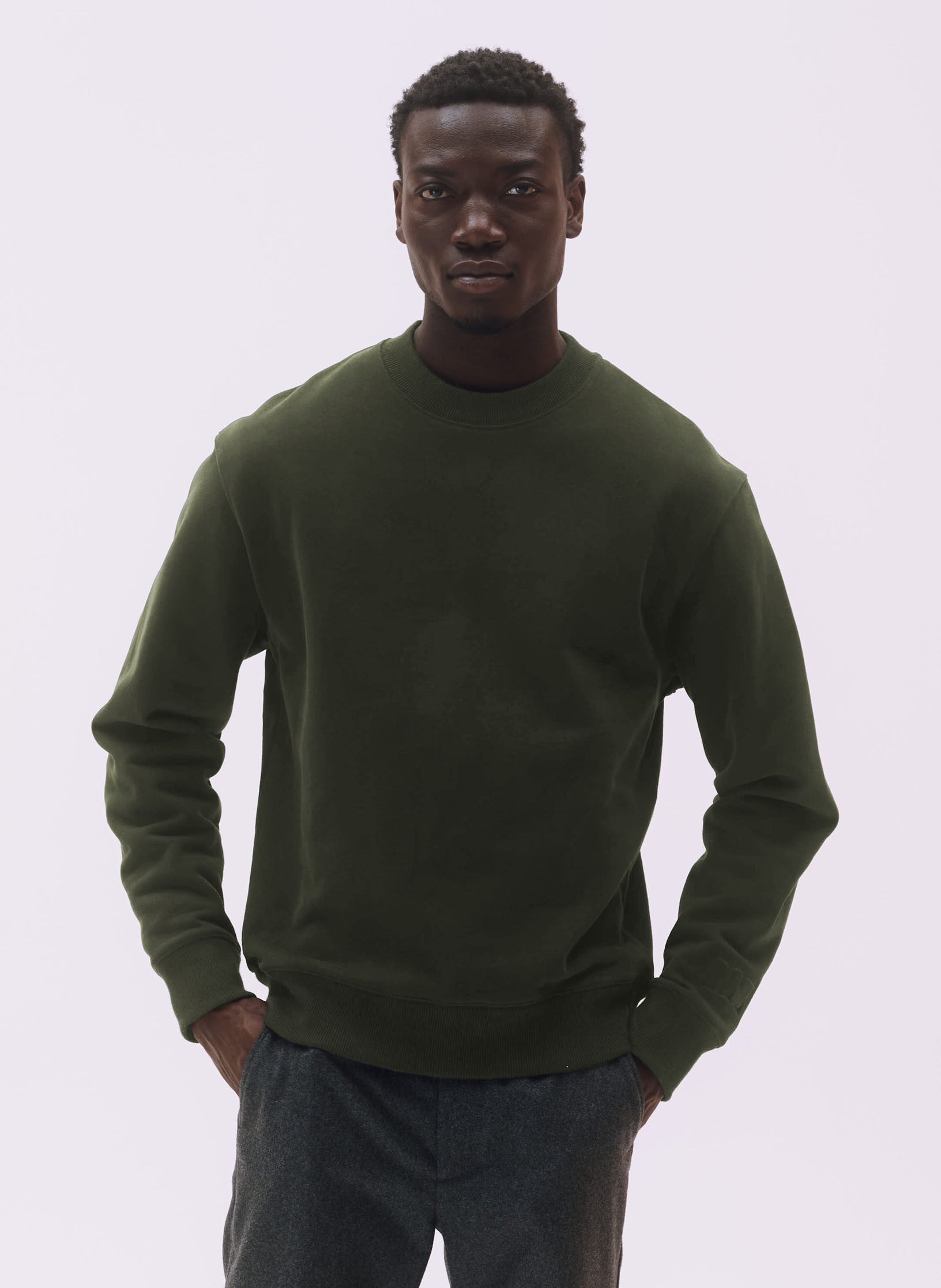 sweat loose unisexe homme femme kaki molleton