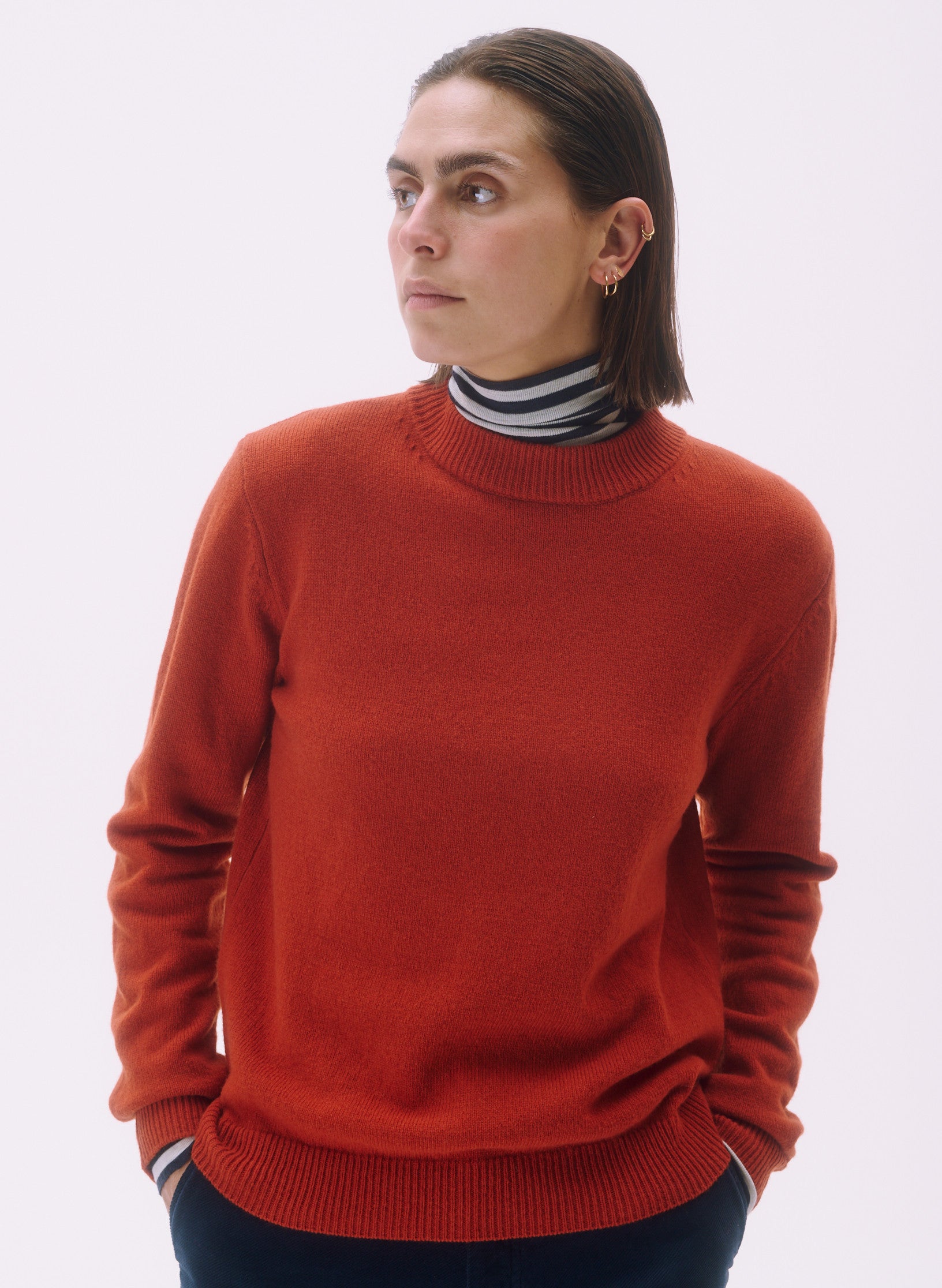 pull rdc laine orange homme femme unisexe