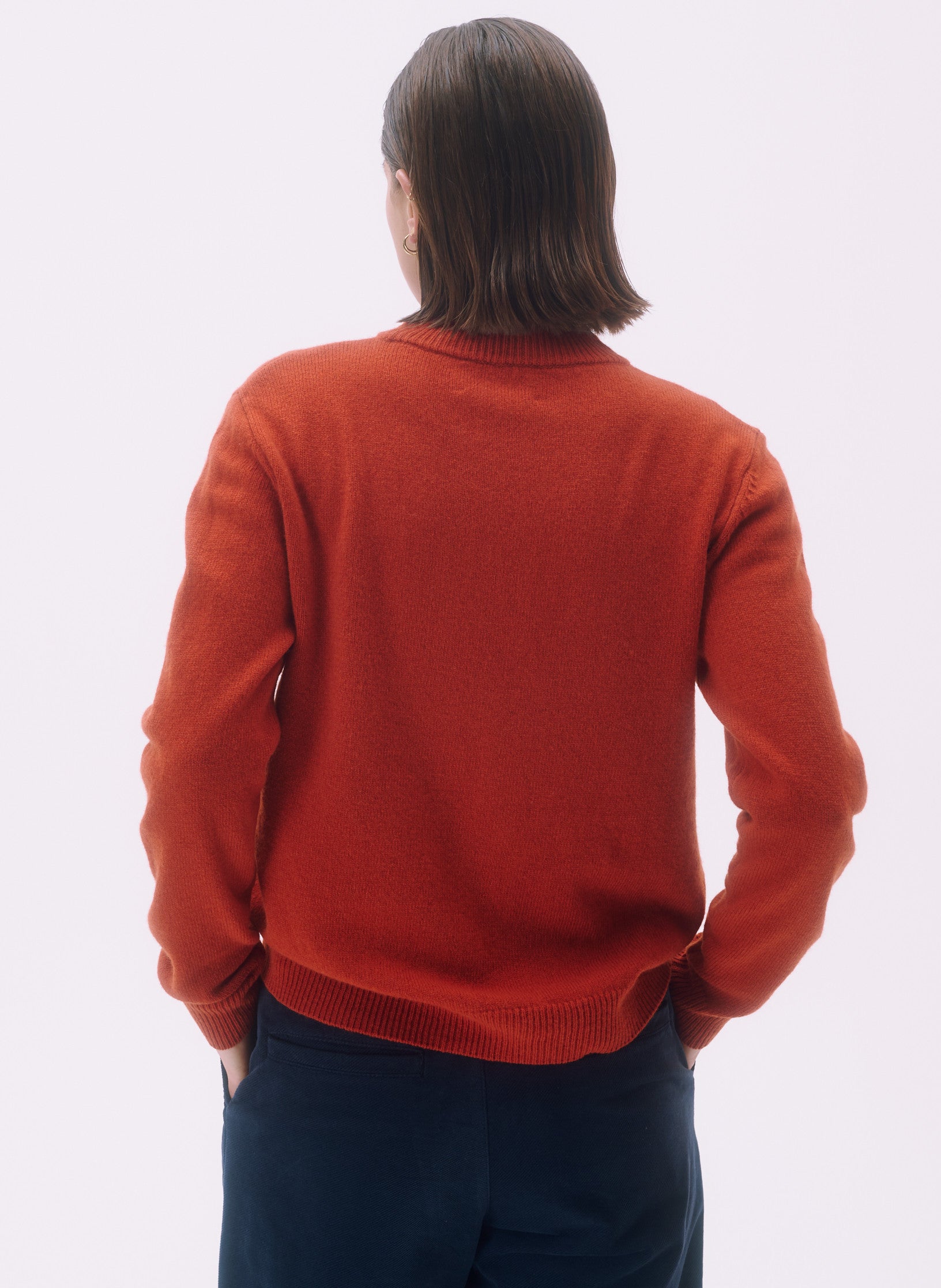 pull rdc laine orange homme femme unisexe