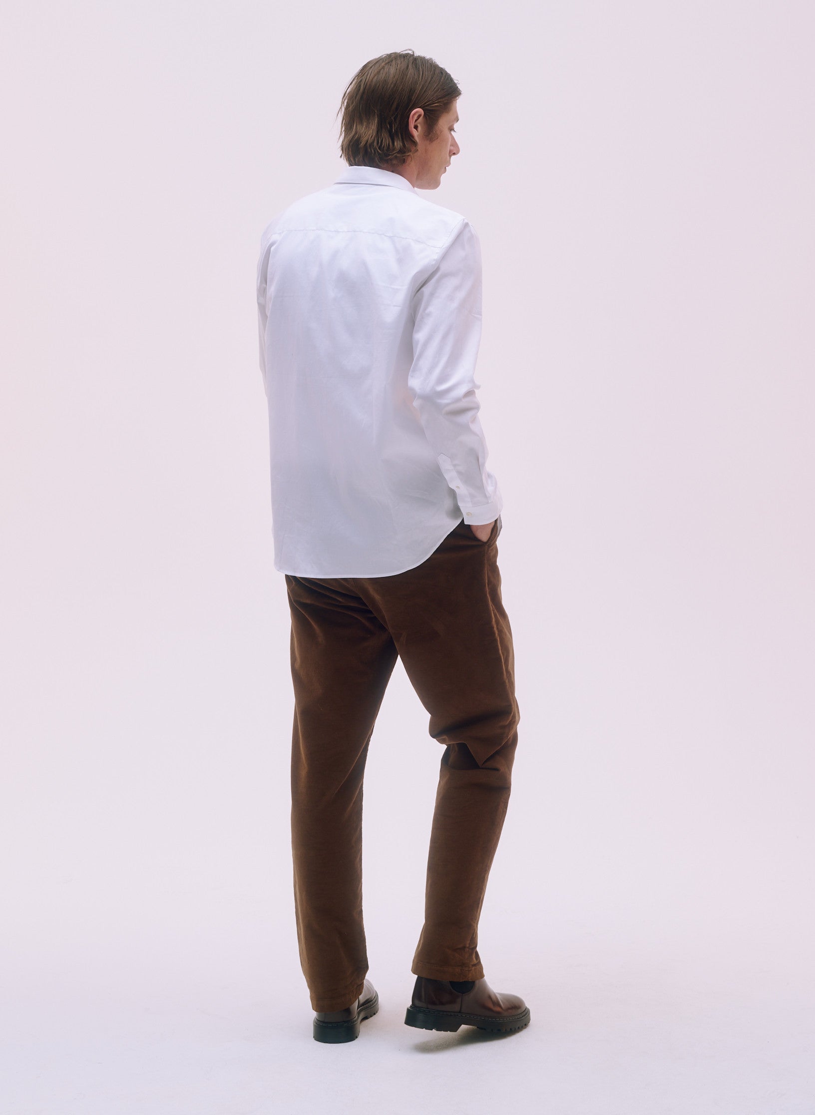 chemise semi ajustee popeline blanc homme