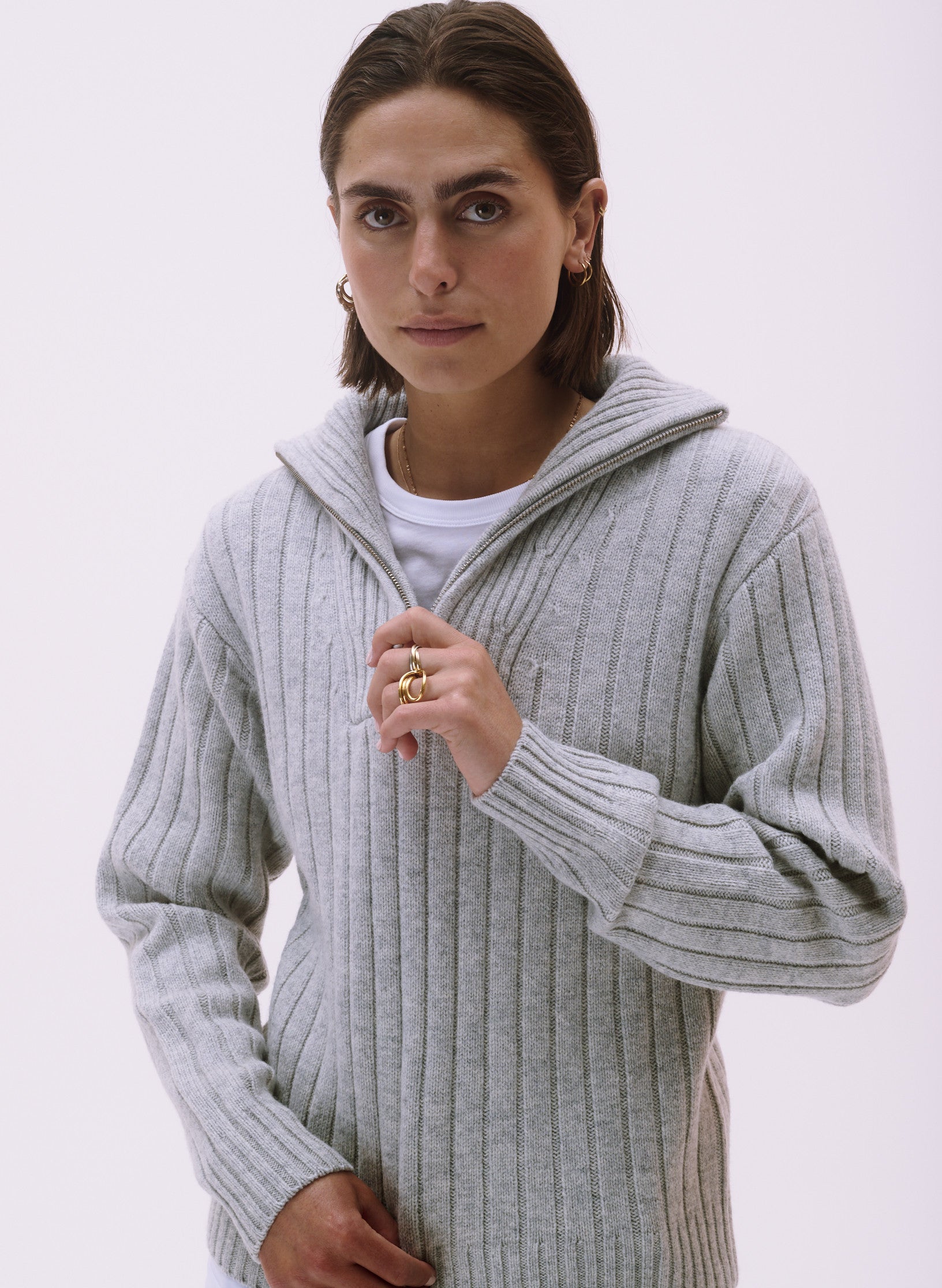 pull camionneur 100 laine homme femme unisexe gris ecru