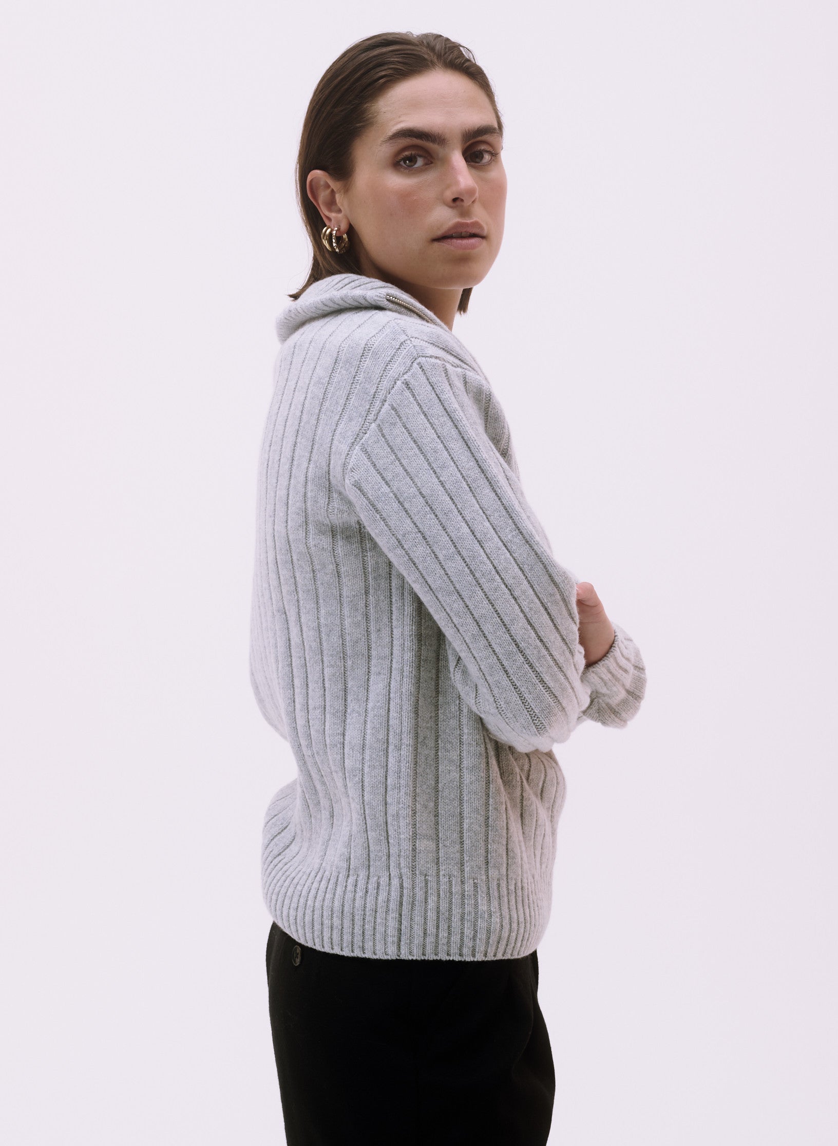 pull camionneur 100 laine homme femme unisexe gris ecru