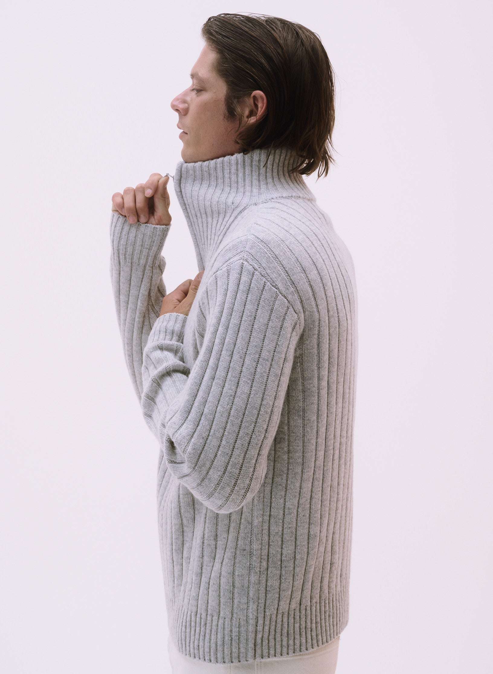 pull camionneur 100 laine homme femme unisexe gris ecru