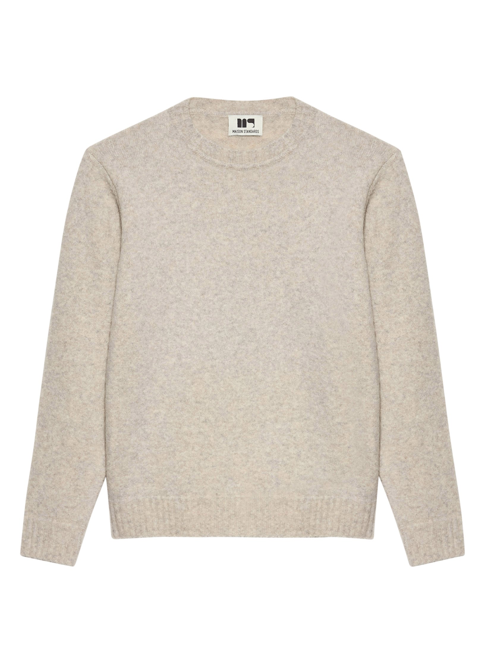 pull laine et fibres recyclees ecru homme femme unisexe