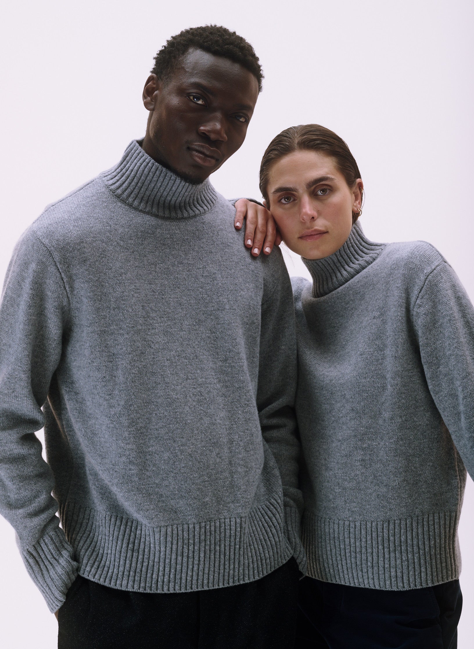 pull oversized 100 laine col montant homme femme unisexe