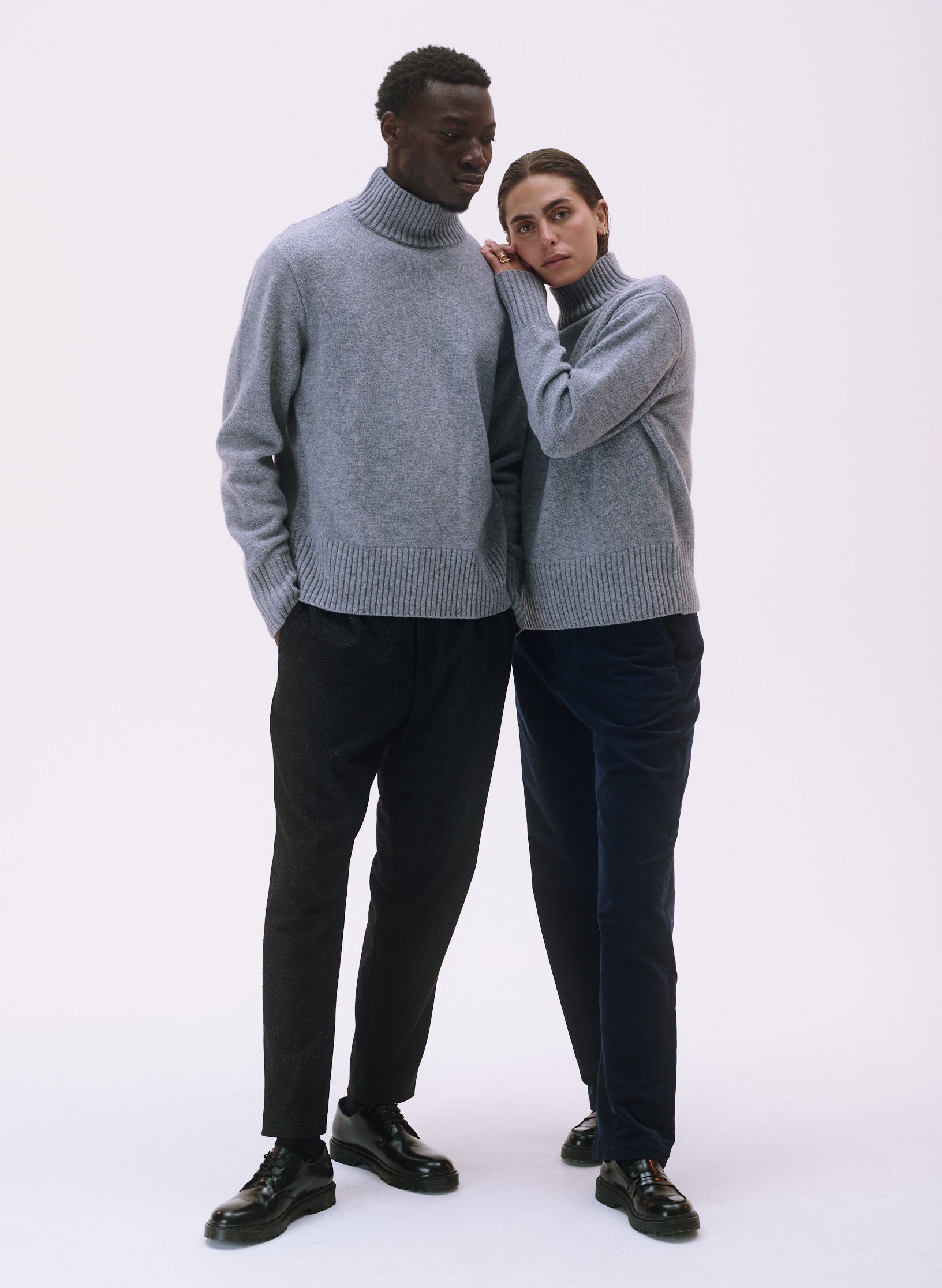 pull oversized 100 laine col montant homme femme unisexe