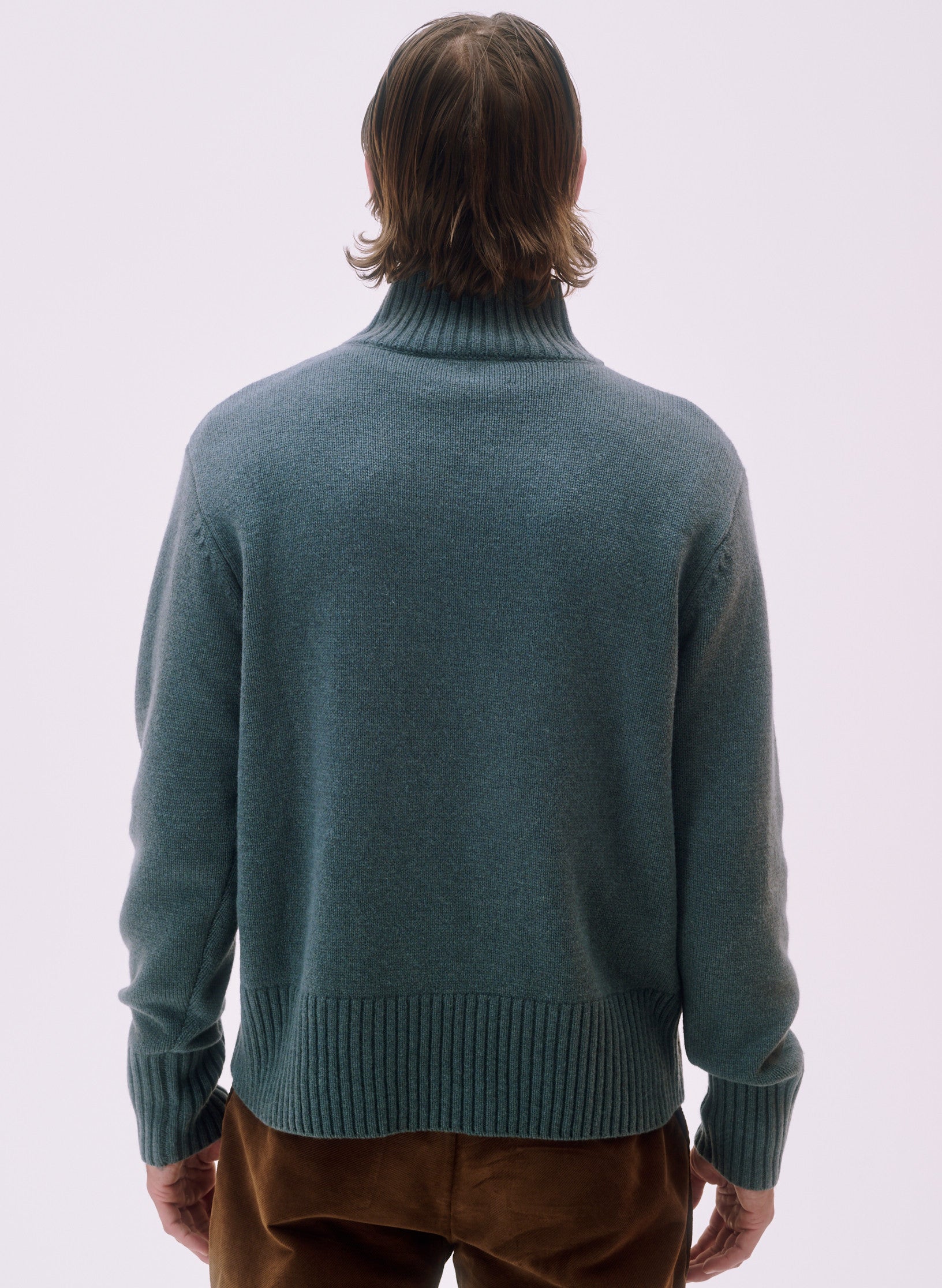 pull oversized laine col montant vert homme femme unisexe