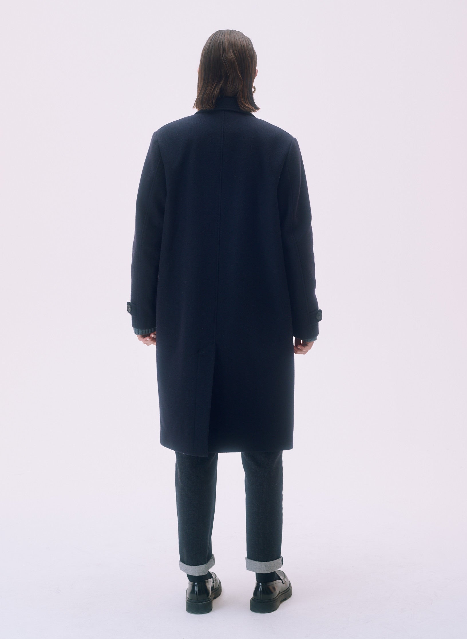 manteau pardessus laine unisexe homme femme bleu