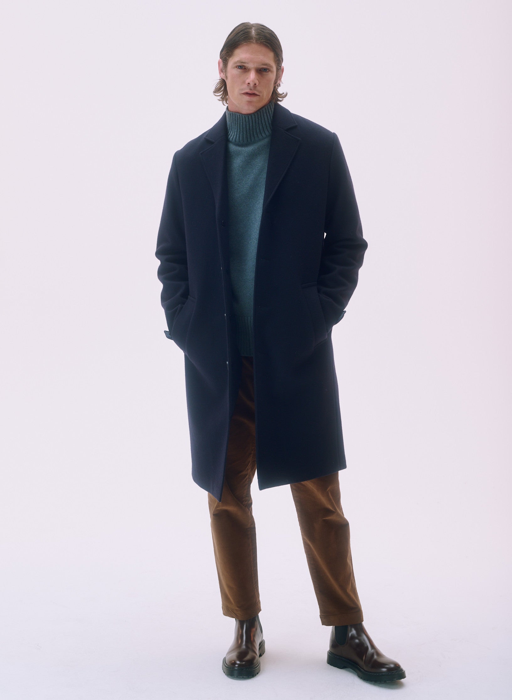 manteau pardessus laine unisexe homme femme bleu