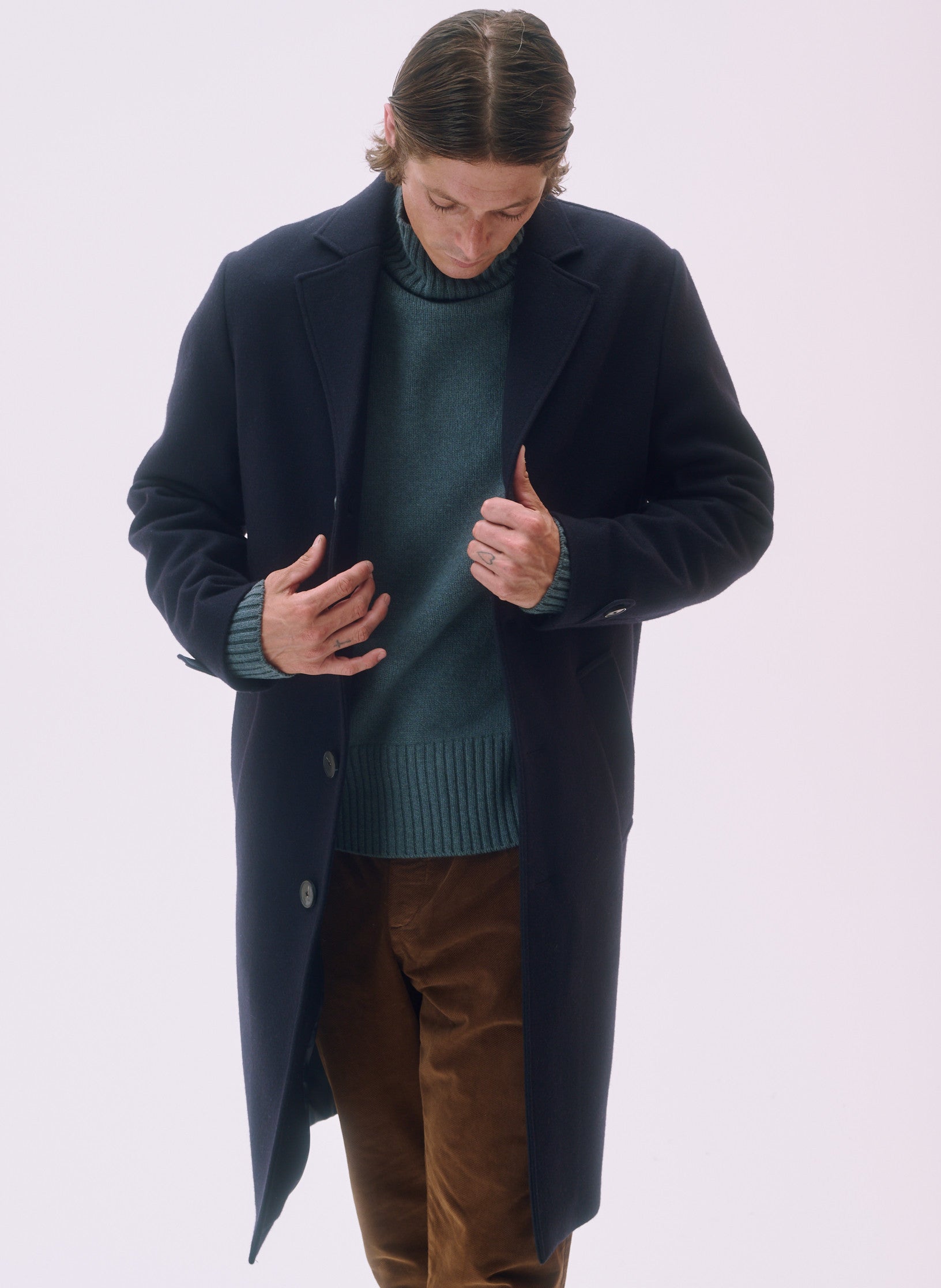 manteau pardessus laine unisexe homme femme bleu