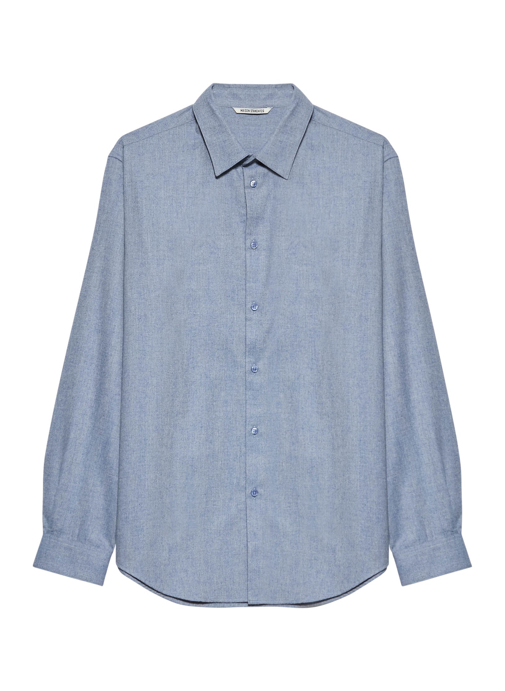 chemise ajustee flanelle homme bleu