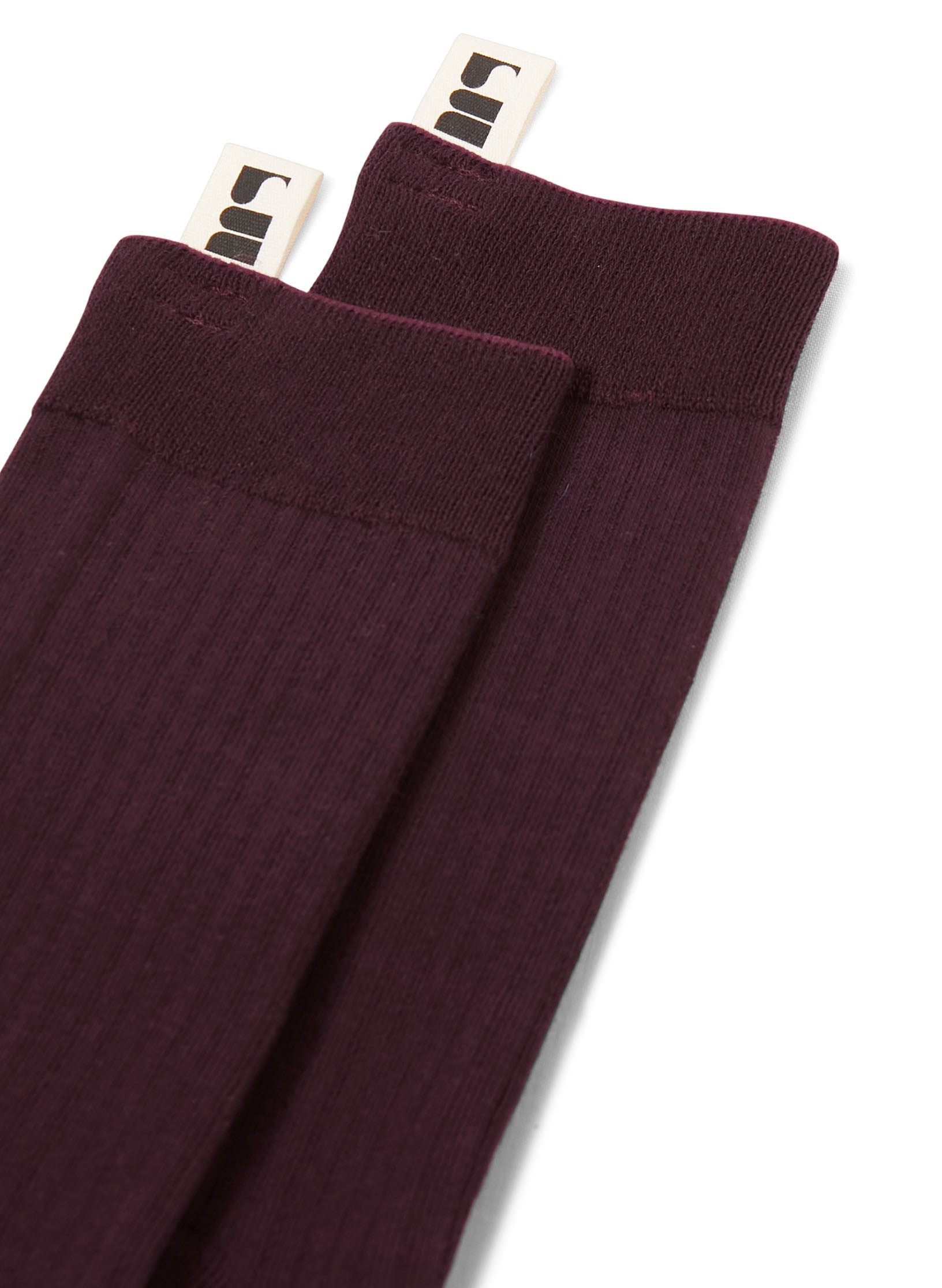 chaussettes unies unisexes homme femme coton bordeaux