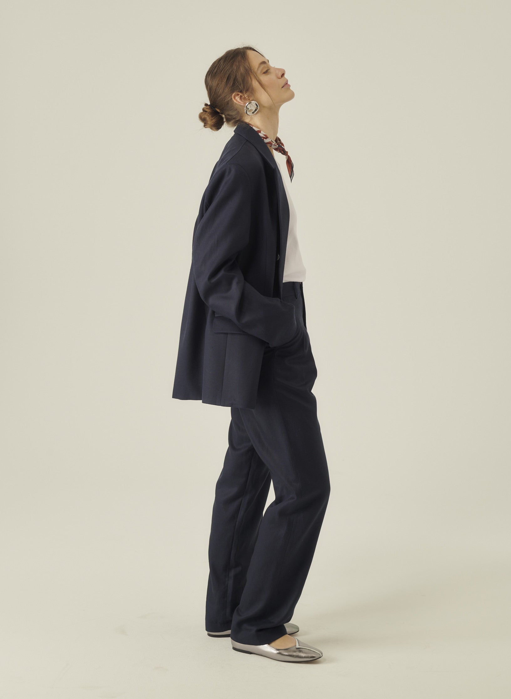 veste croisee lin lyocell bleu homme femme ukraine