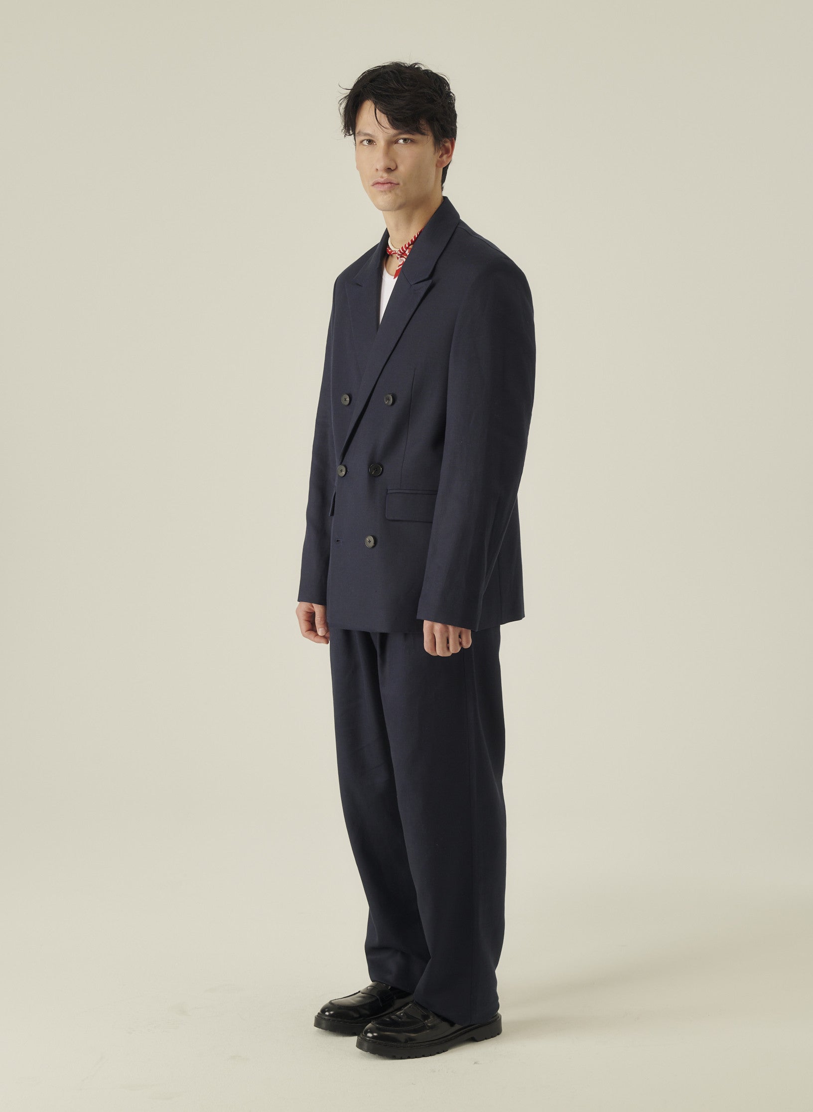 veste croisee lin lyocell bleu homme femme ukraine