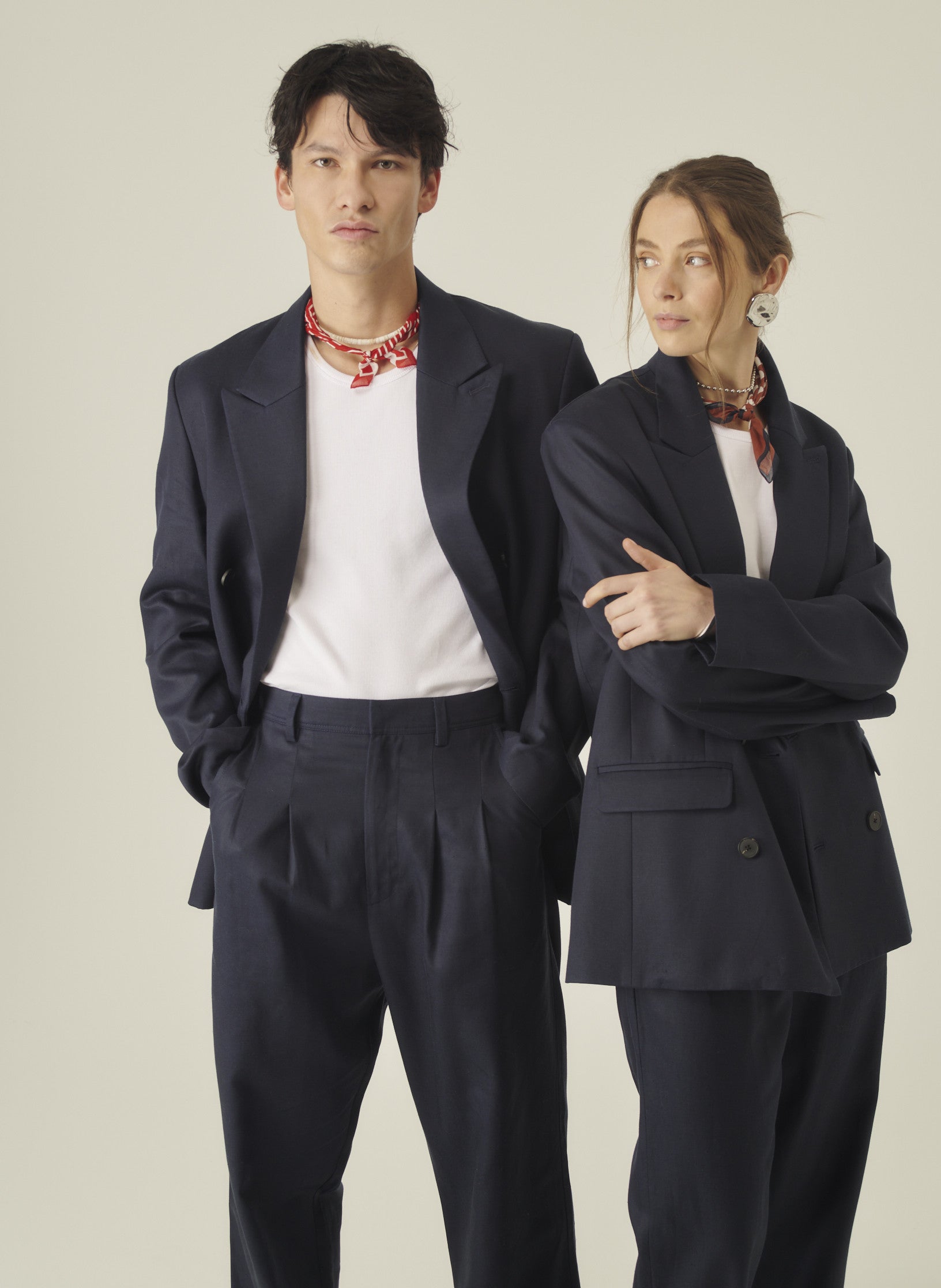 veste croisee lin lyocell bleu homme femme ukraine