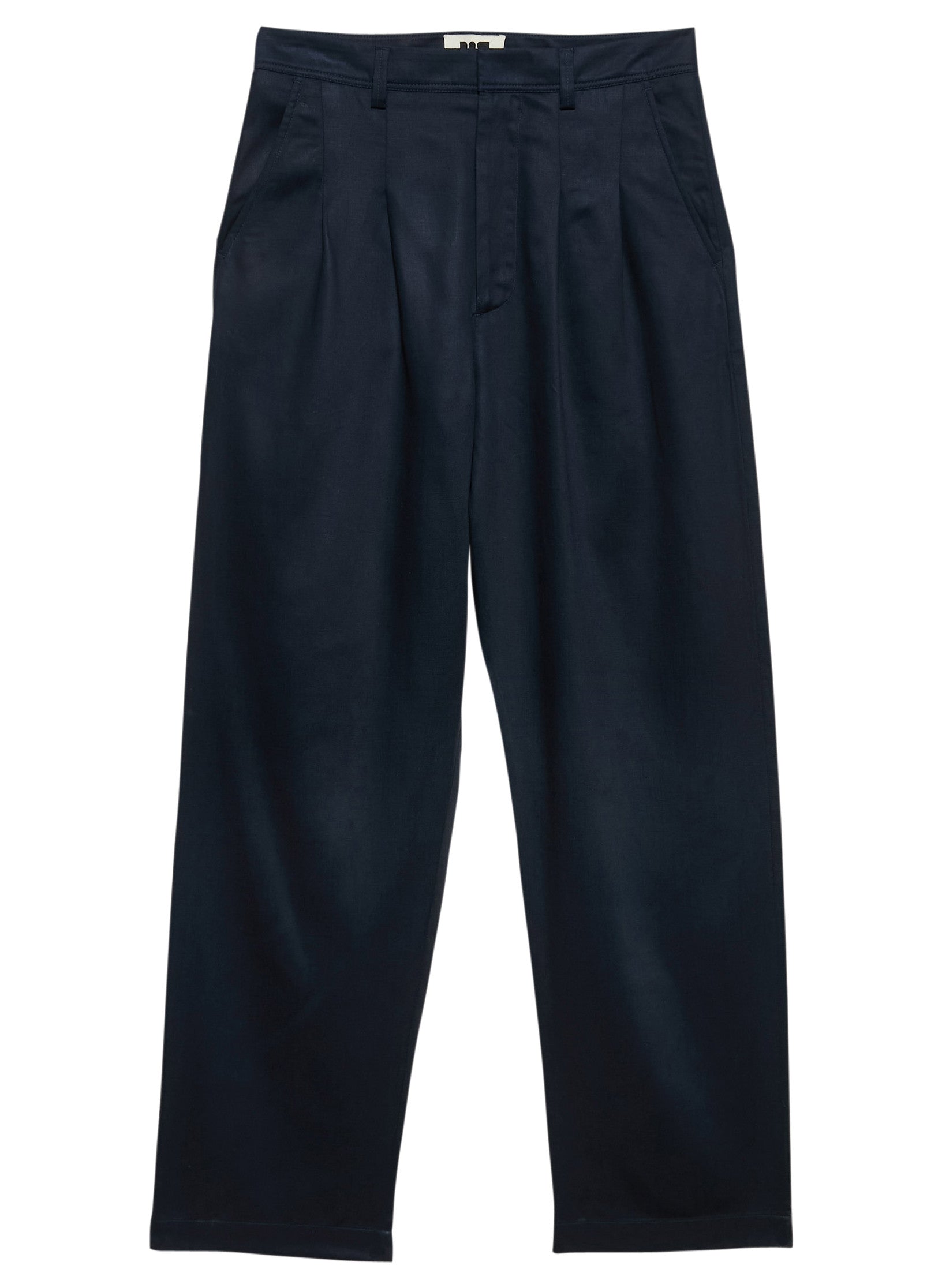 pantalon double pinces lin lyocell bleu homme femme