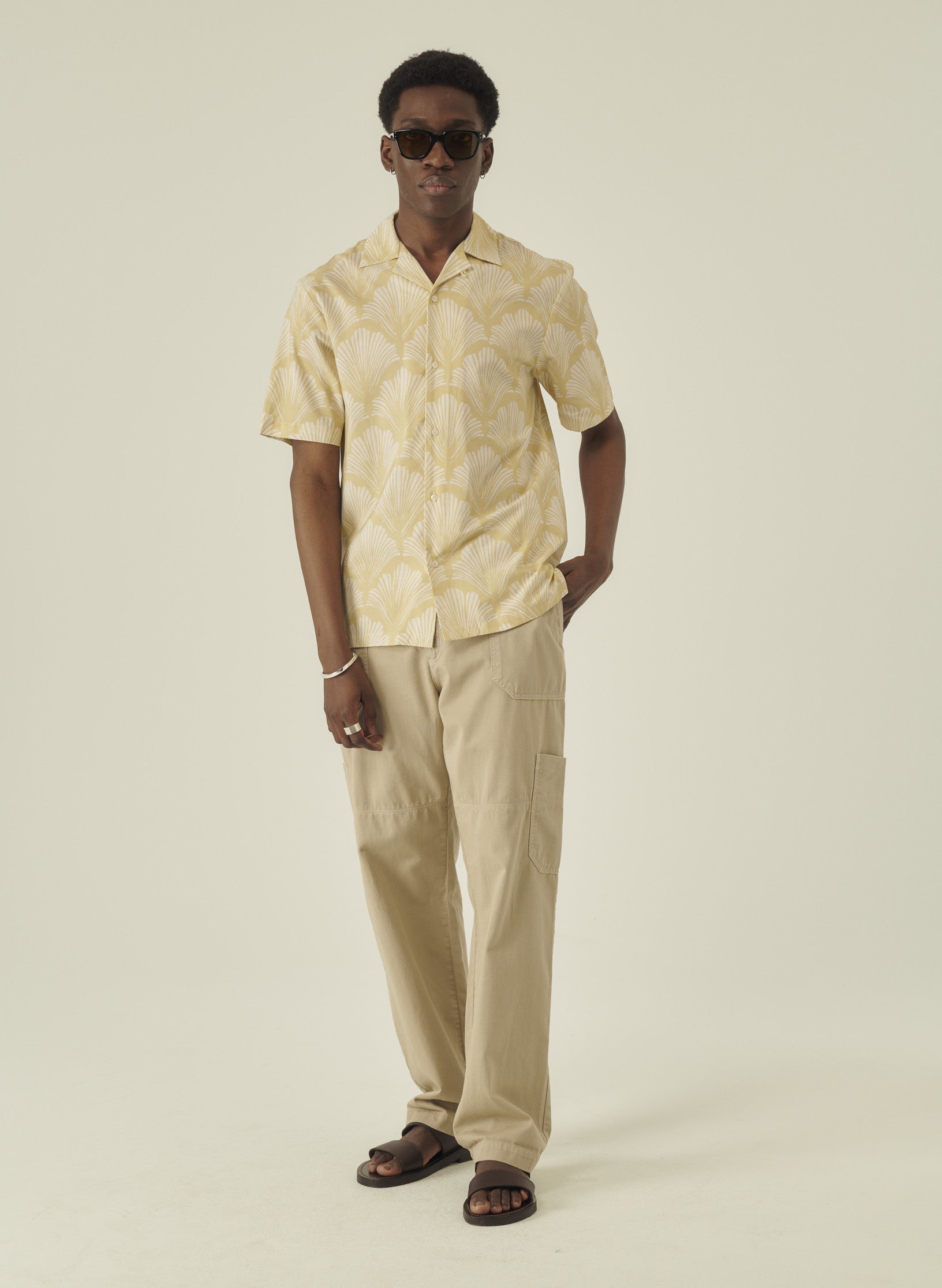 cargo pantalon loose beige homme femme unisexe