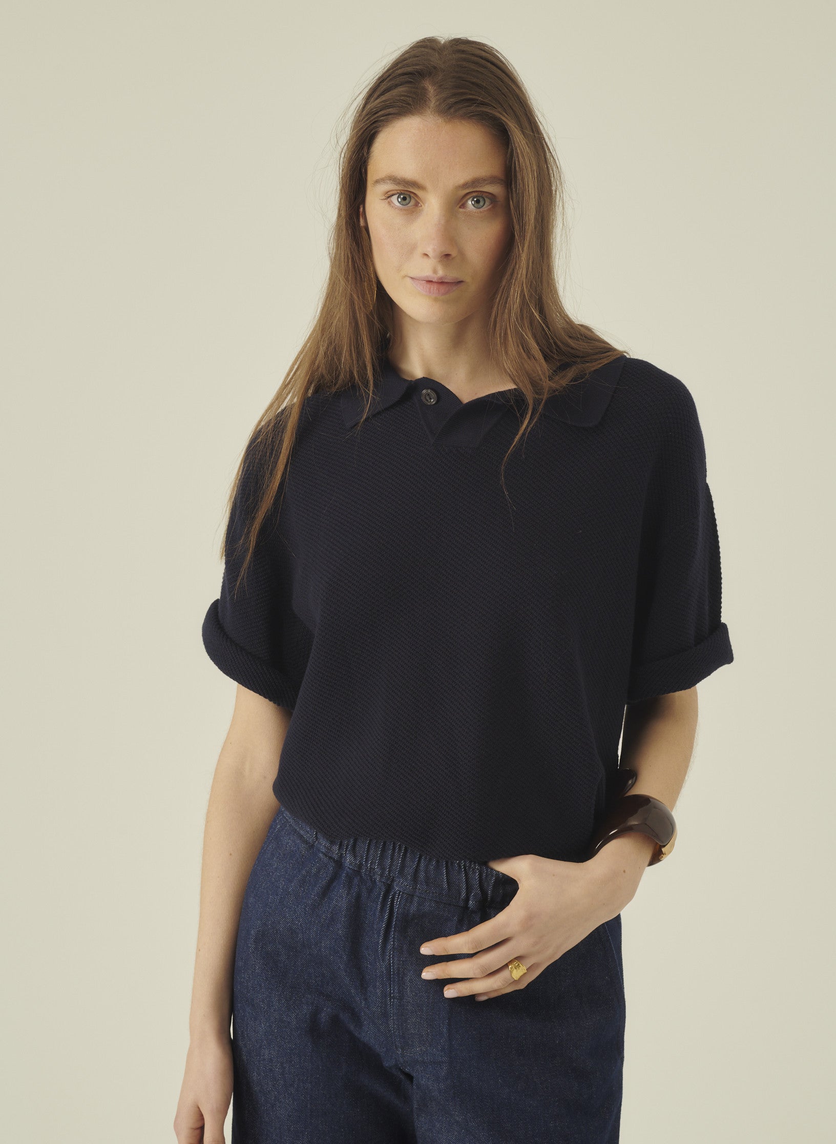 polo coton manche courte bleu homme femme unisexe