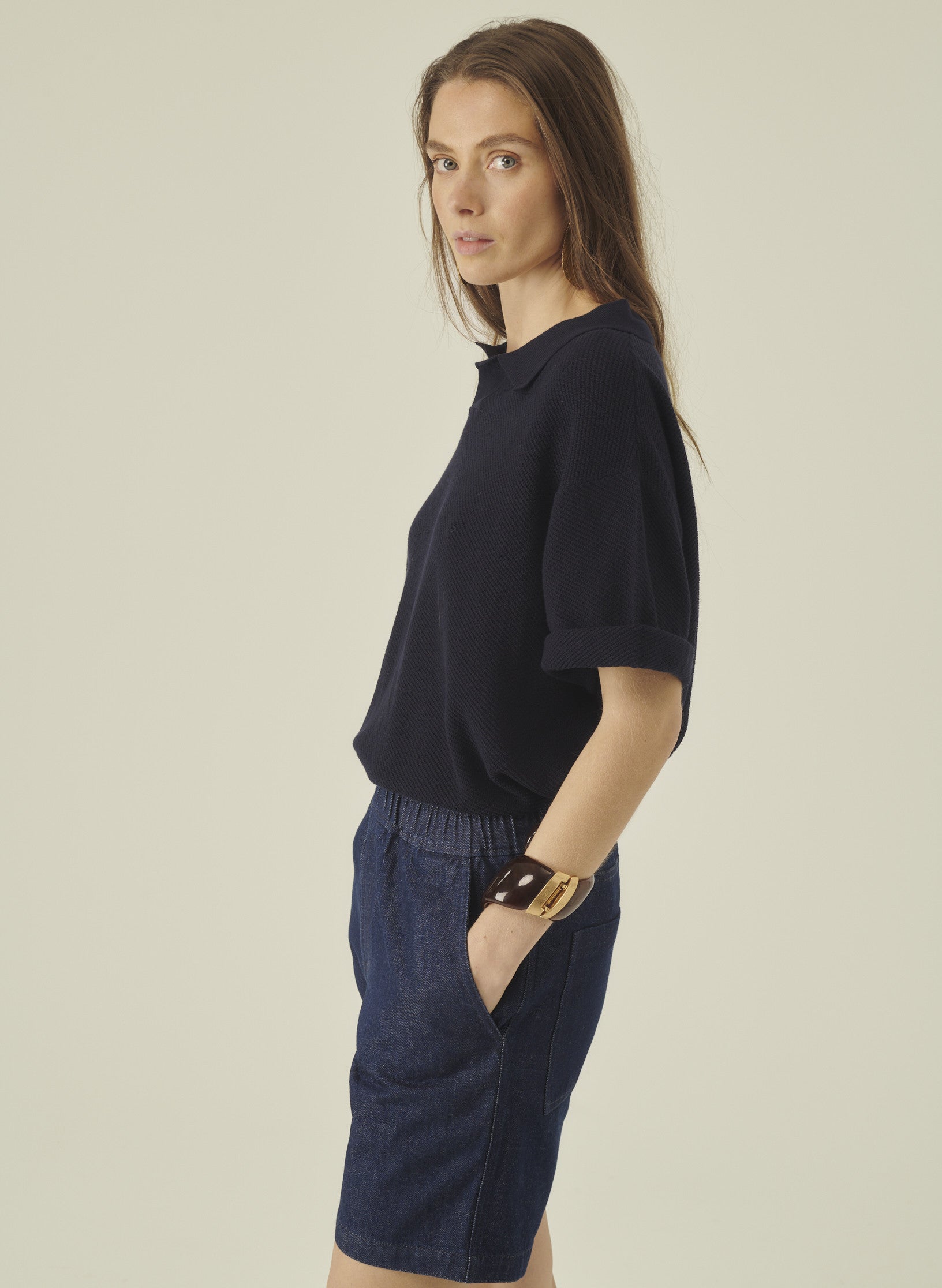 polo coton manche courte bleu homme femme unisexe